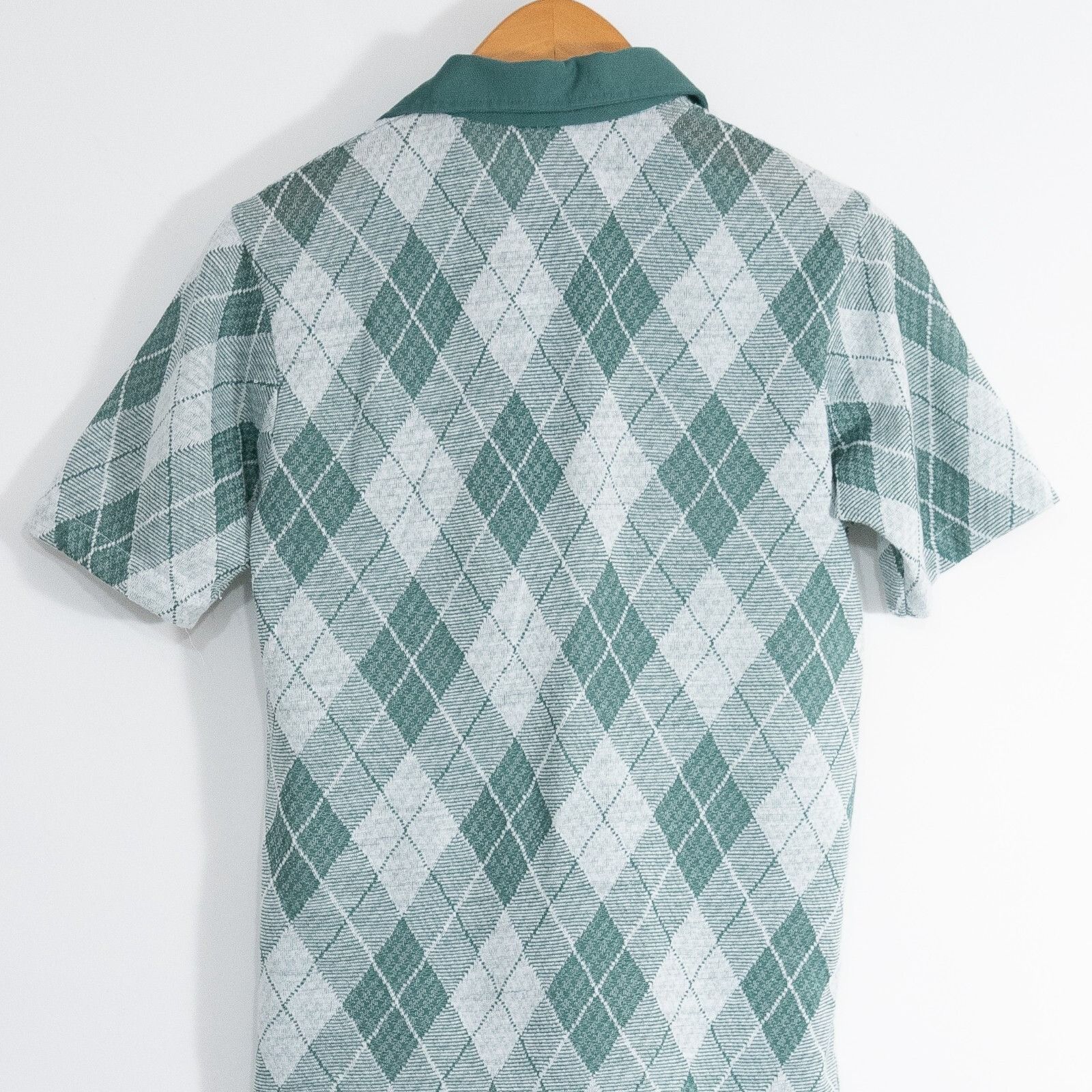 Vintage Vintage Disco Collar Polo Shirt Small Argyle Diamond Pattern Size US S / EU 44-46 / 1 - 6 Thumbnail