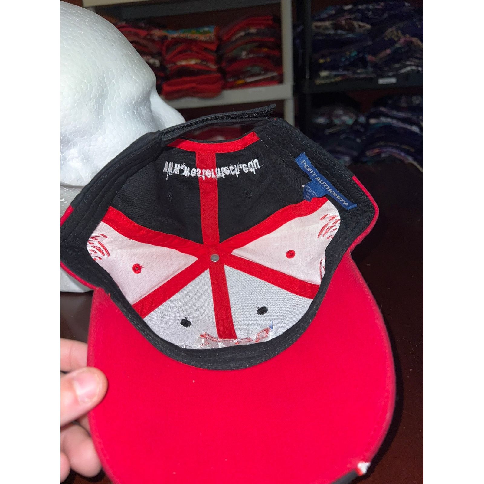Vintage Western Tech Hat EDU Black Red Cap Headwear Size ONE SIZE - 6 Thumbnail