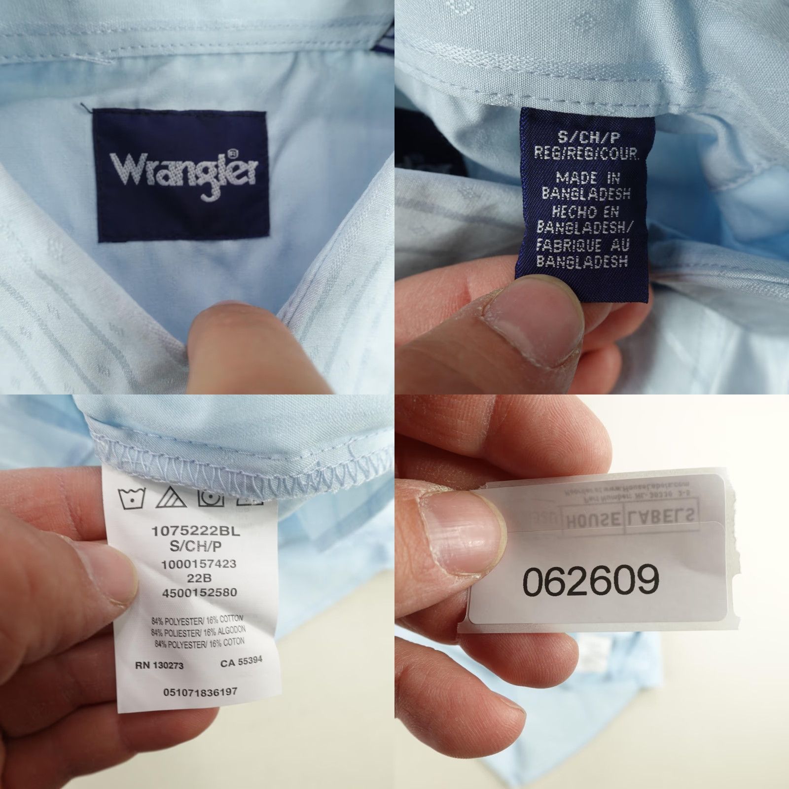 Wrangler Vintage Wrangler Shirt Mens Small Blue Western Pearl Snap Diamond Inlay Y2K NEW Size US S / EU 44-46 / 1 - 8 Thumbnail
