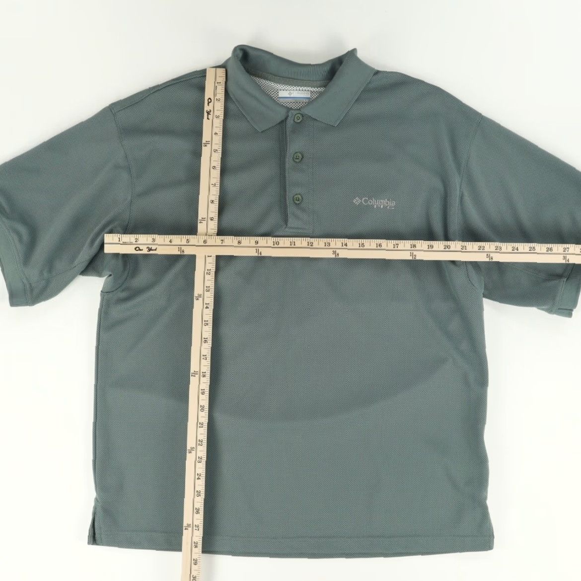 Vintage Columbia PFG Vented Polyester Solid Polo Green Men L Shirt Size US L / EU 52-54 / 3 - 2 Thumbnail