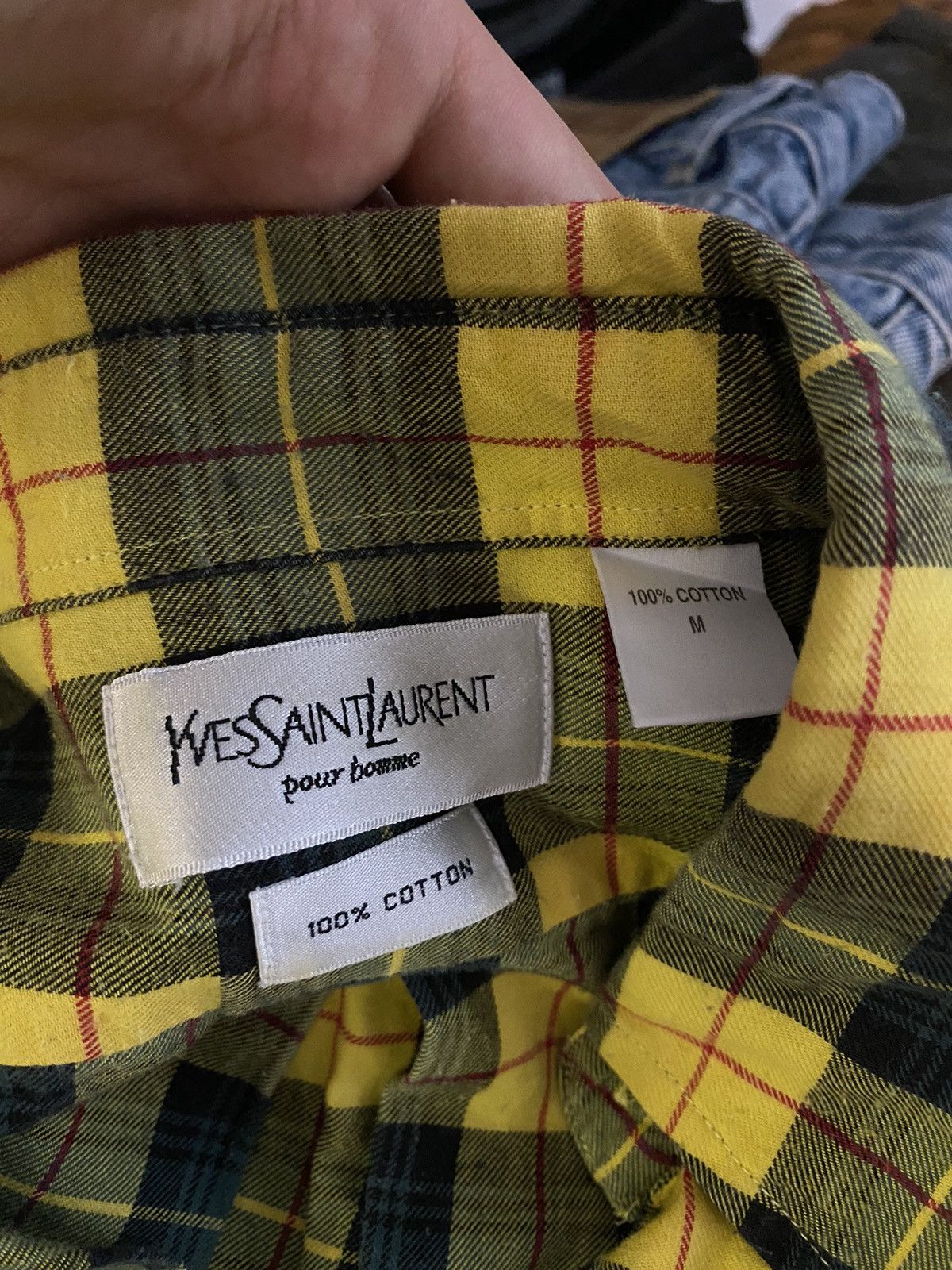 Yves Saint Laurent Plaid YSL Shirt Soft Logo Flannel Shirt Cotton Size US M / EU 48-50 / 2 - 4 Thumbnail