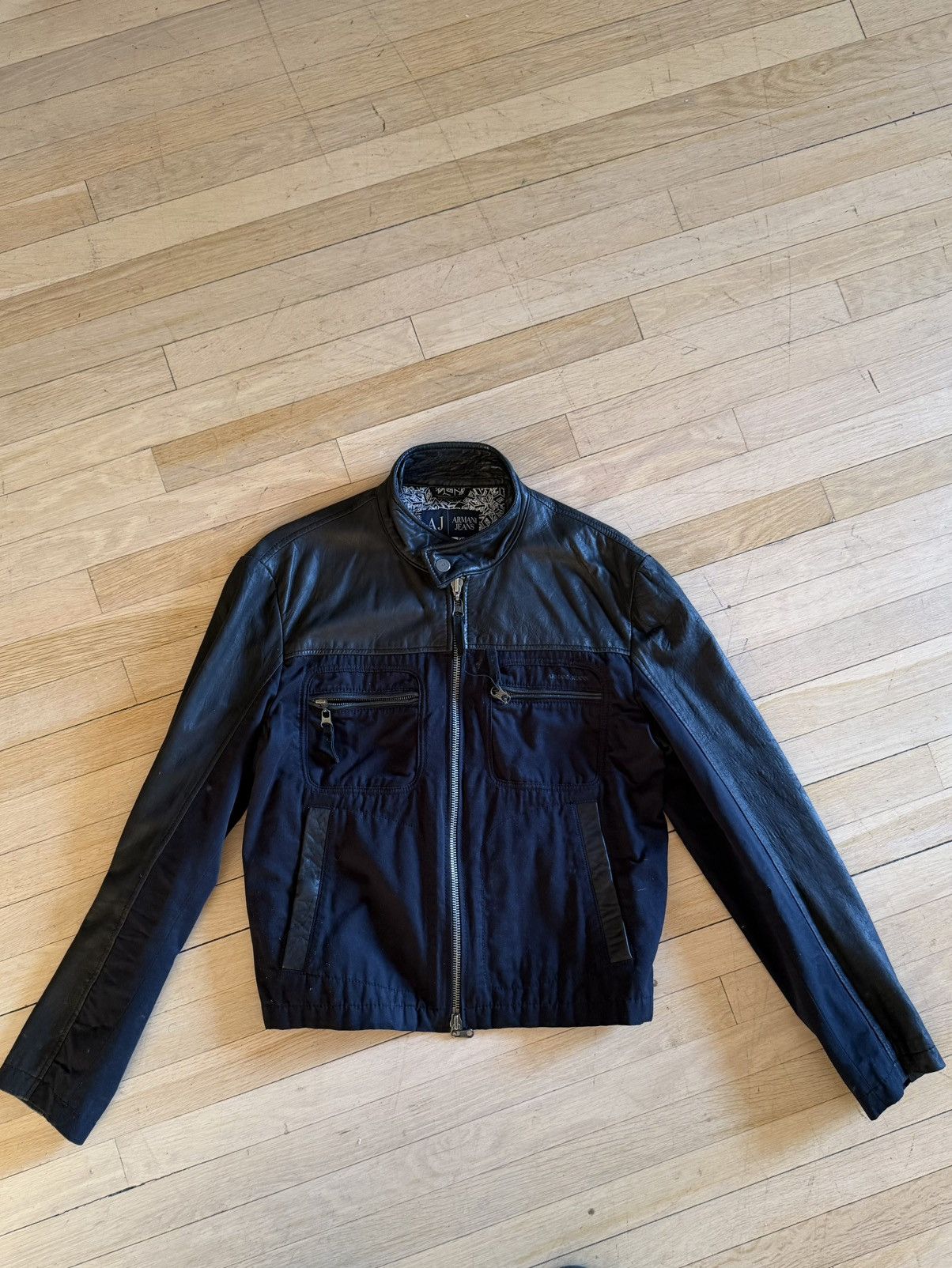Armani ARMANI Black Biker Jacket Size US L / EU 52-54 / 3 - 6 Thumbnail