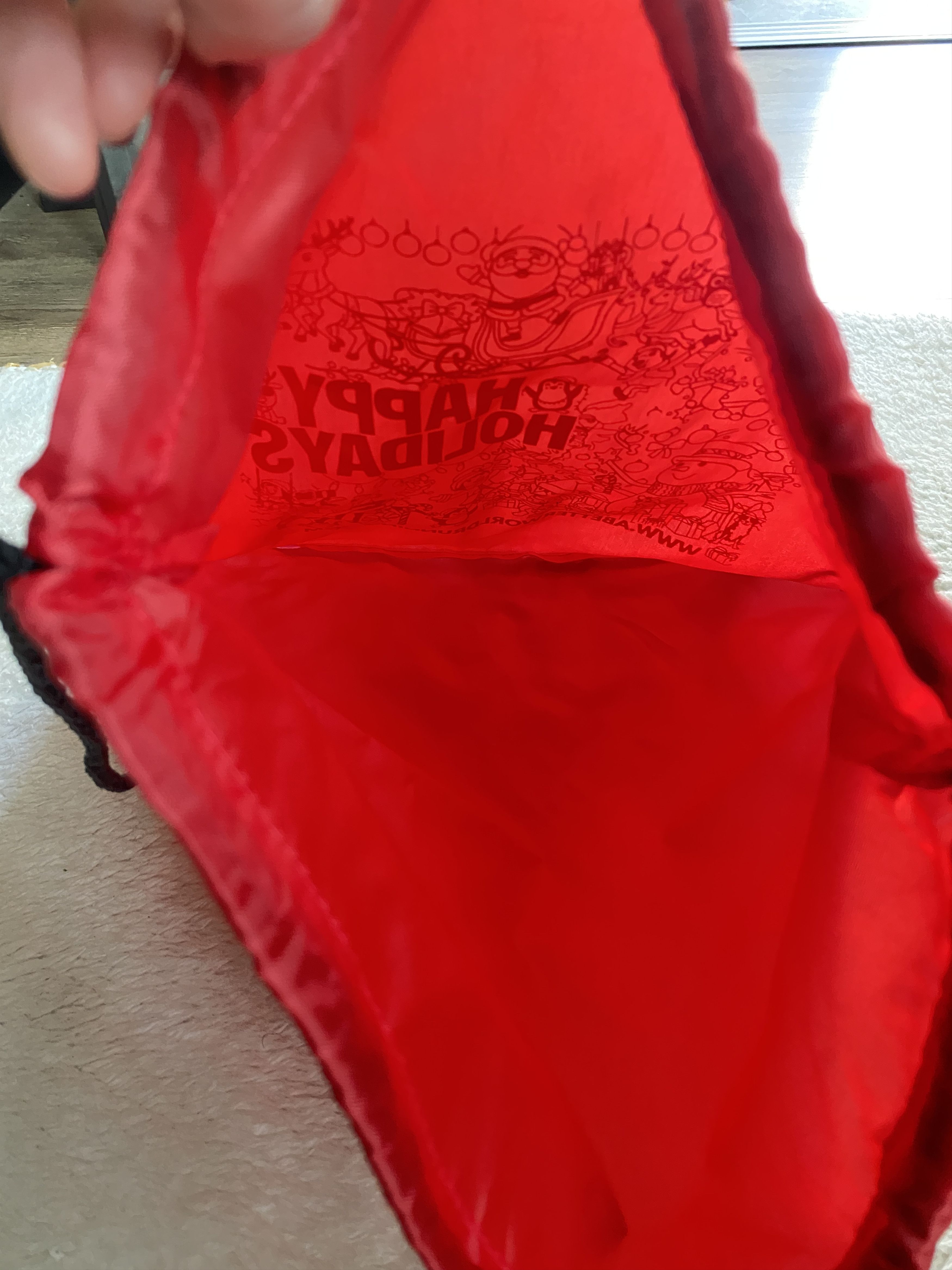 Other Red “Happy Holidays” Drawstring Bag – Brand New Size ONE SIZE - 7 Thumbnail