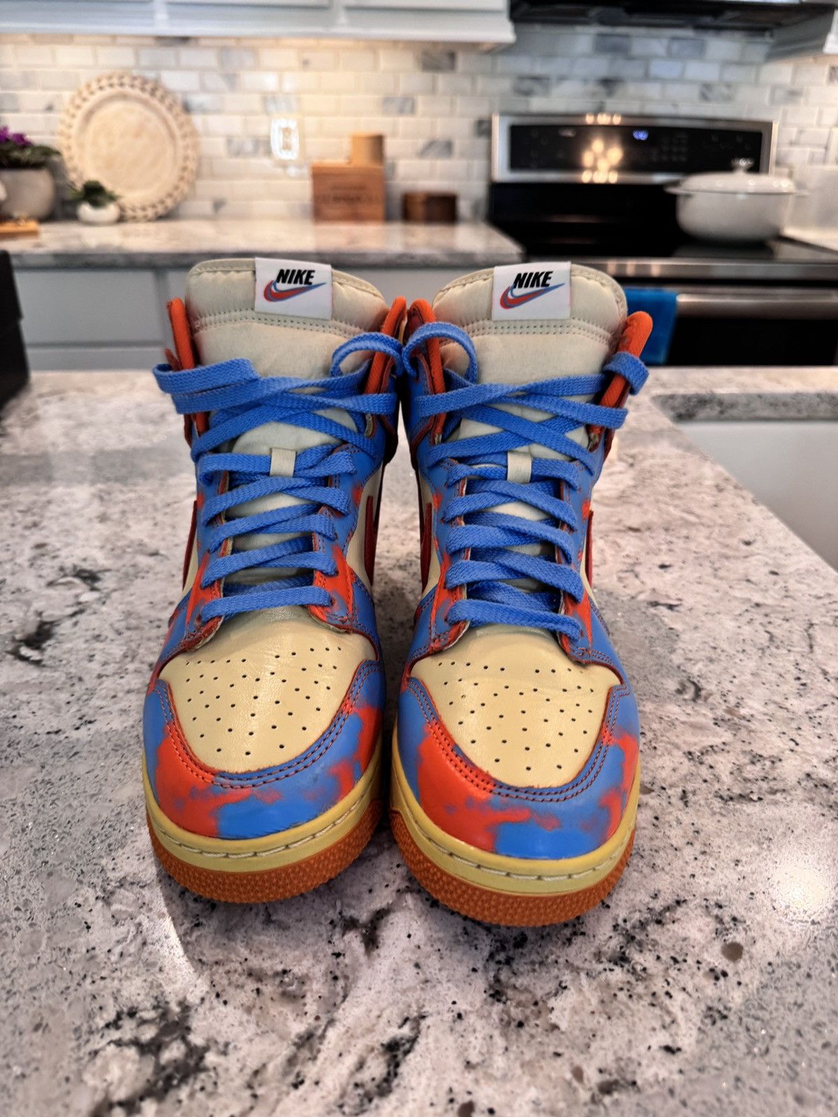 Nike Nike Dunk High 1985 Orange Acid Wash Size US 9 / EU 42 - 4 Thumbnail