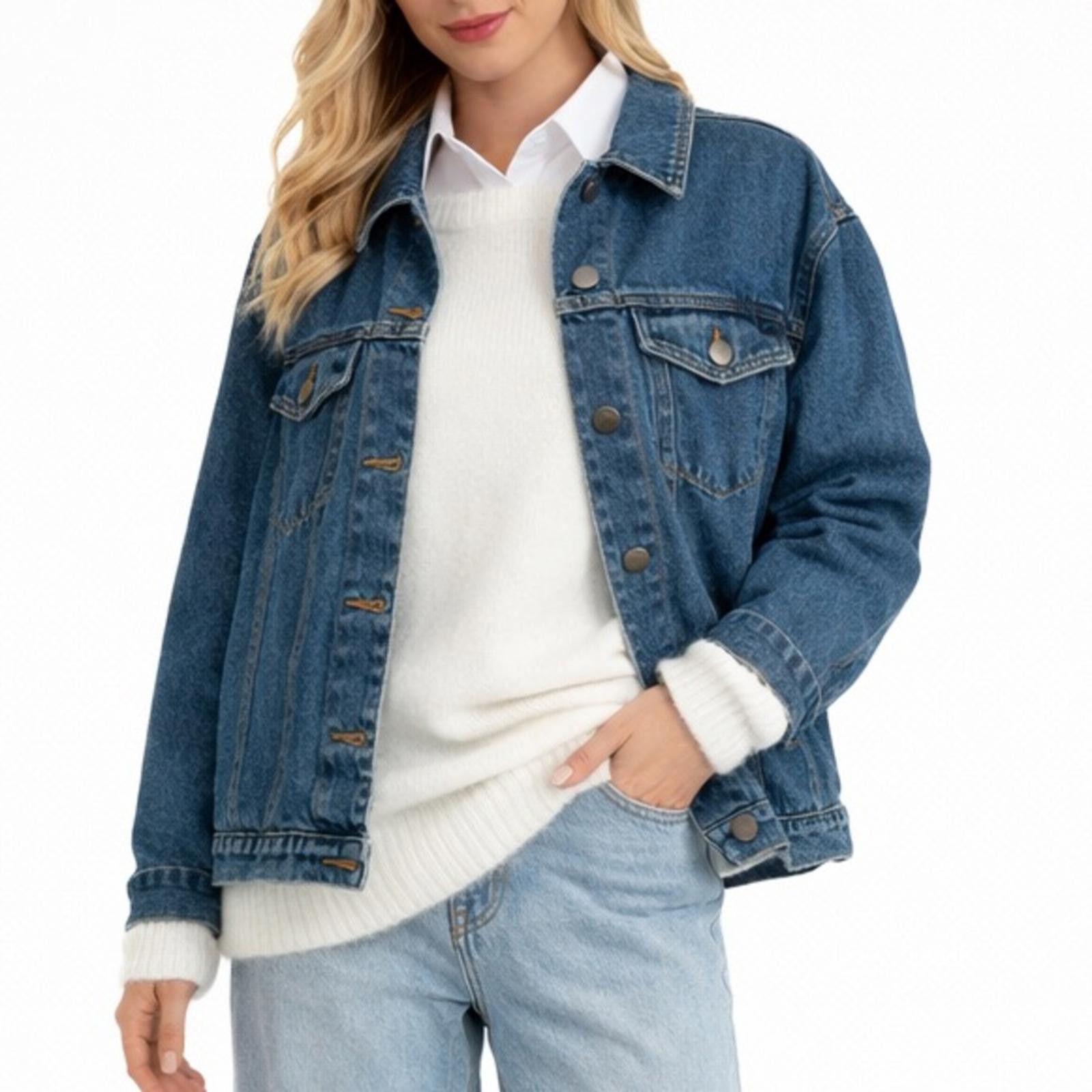 Bill Blass Vintage Oversized Jean Jacket Large Bill Blass EUC Denim EUC Size L / US 10 / IT 46 - 1 Thumbnail