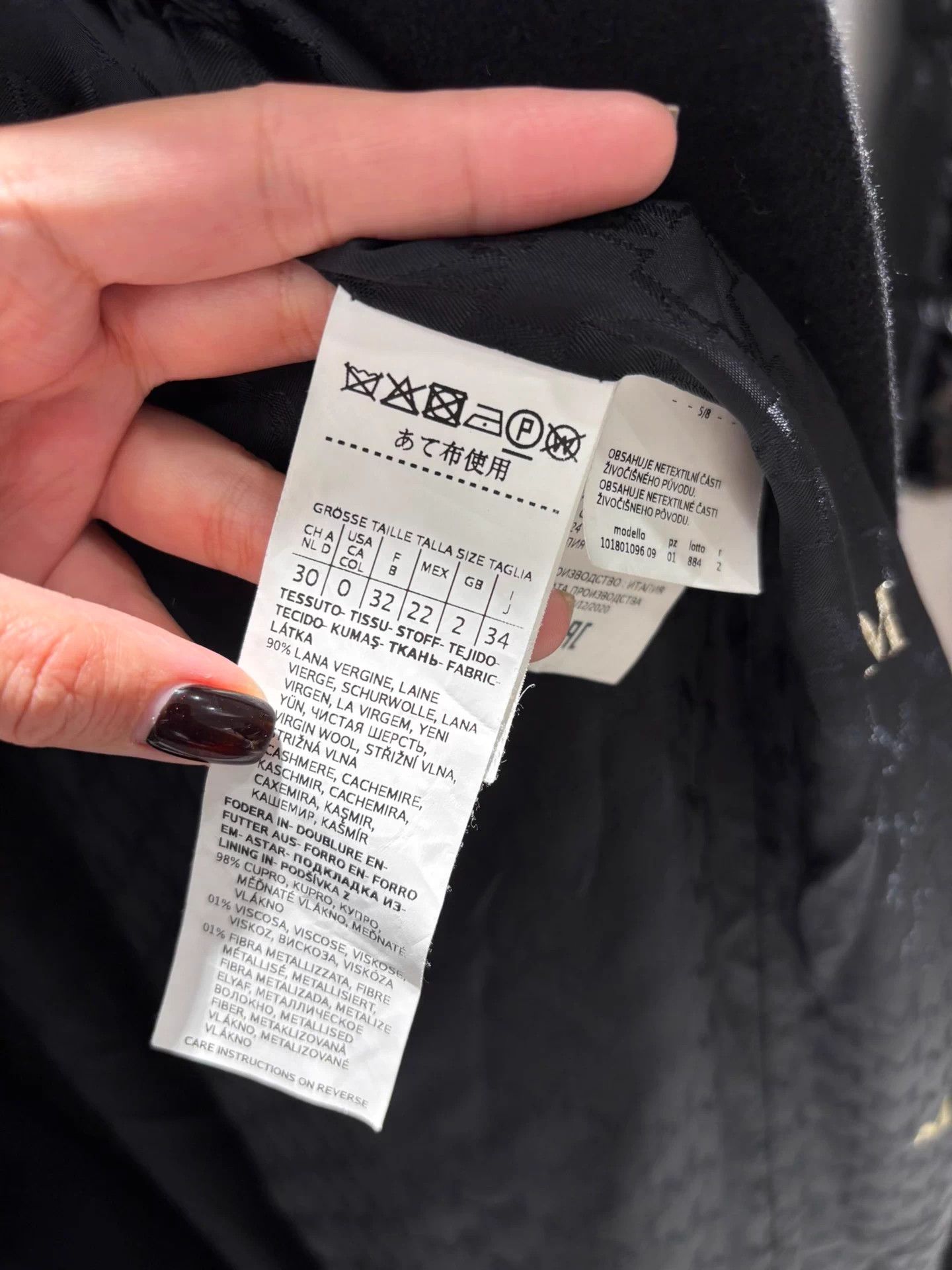 Max Mara Maxmara 101801 Black Coat 32 Vintage Unworn Size XXS / US 00 / IT 34 - 5 Thumbnail