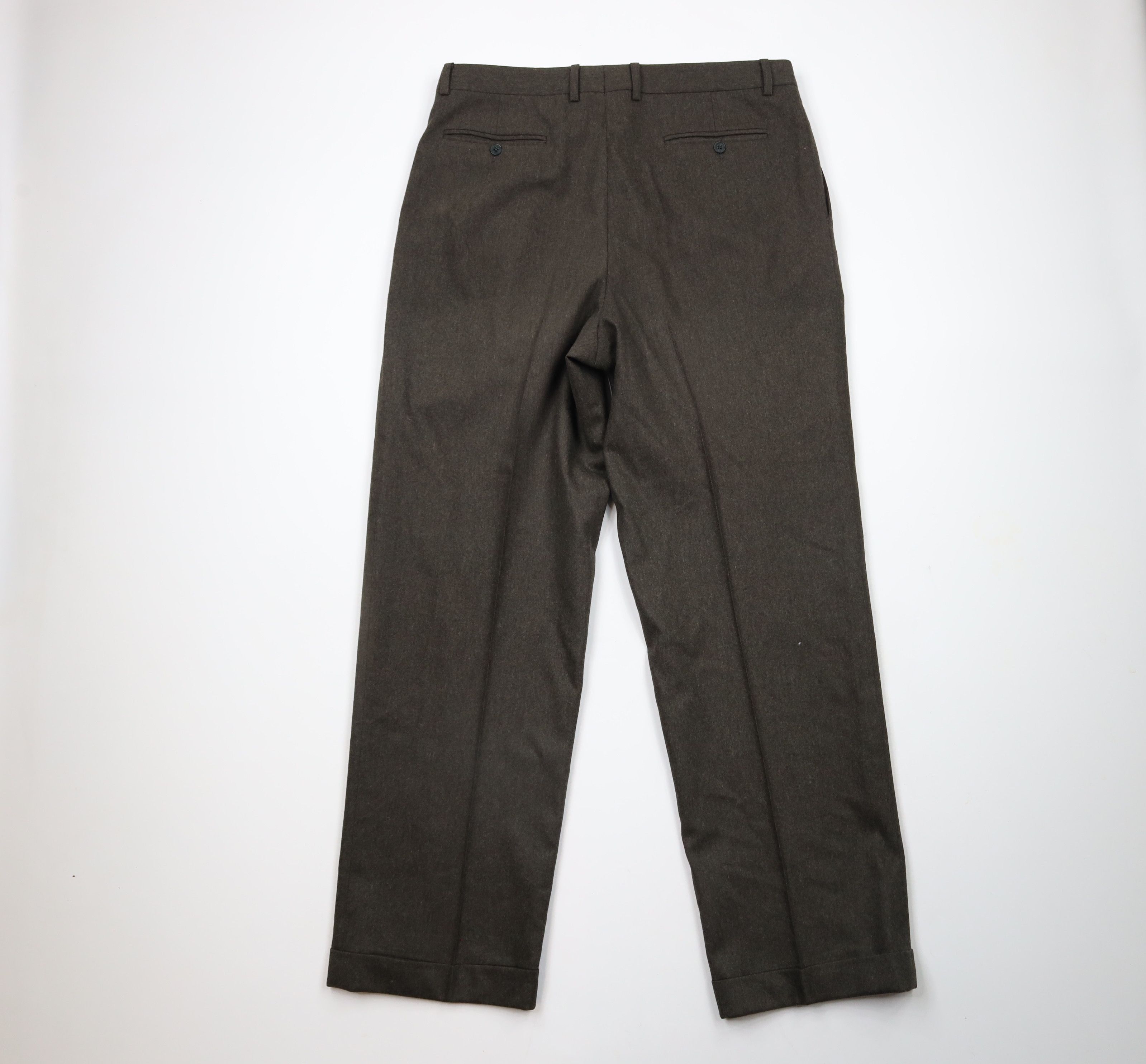 Vintage Vintage 90s Streetwear Wool Wide Leg Chino Pants Green Size US 38 / EU 54 - 7 Thumbnail