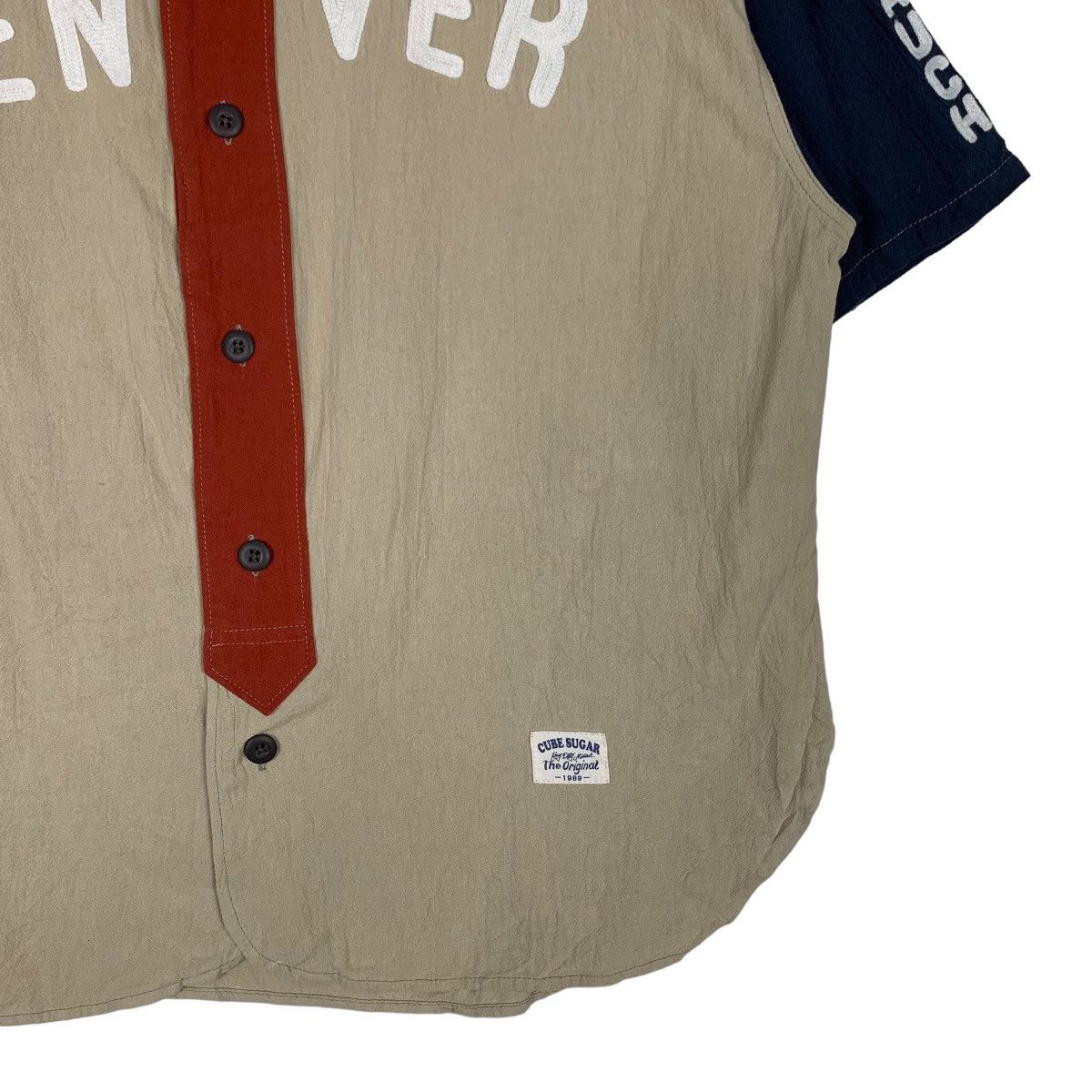 Japanese Brand CUBE SUGAR Colorblock Work Wear Button Shirt #0875-C39 Size US M / EU 48-50 / 2 - 4 Thumbnail
