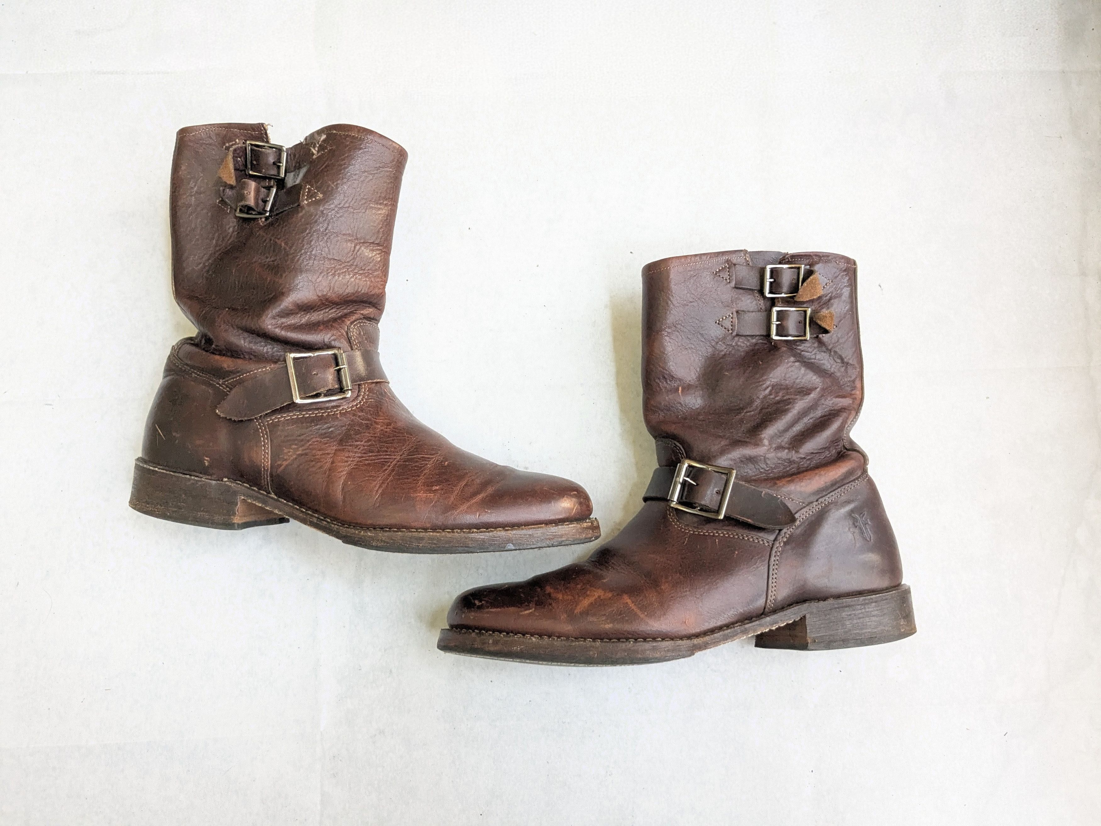 Frye Frye Engineer Boots Brown Leather 9 M Buckle Size US 9 / EU 42 - 1 Thumbnail