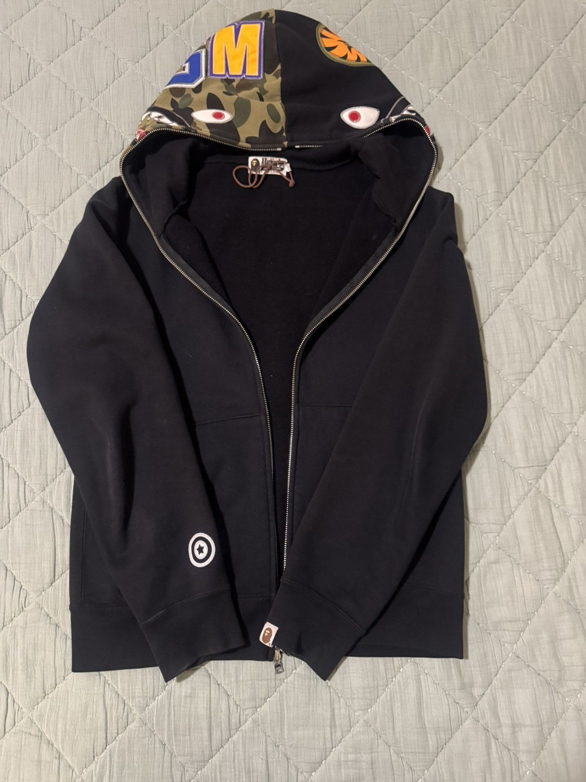 Bape BAPE Applique Shark Full Zip Hoodie Size US M / EU 48-50 / 2 - 2 Thumbnail