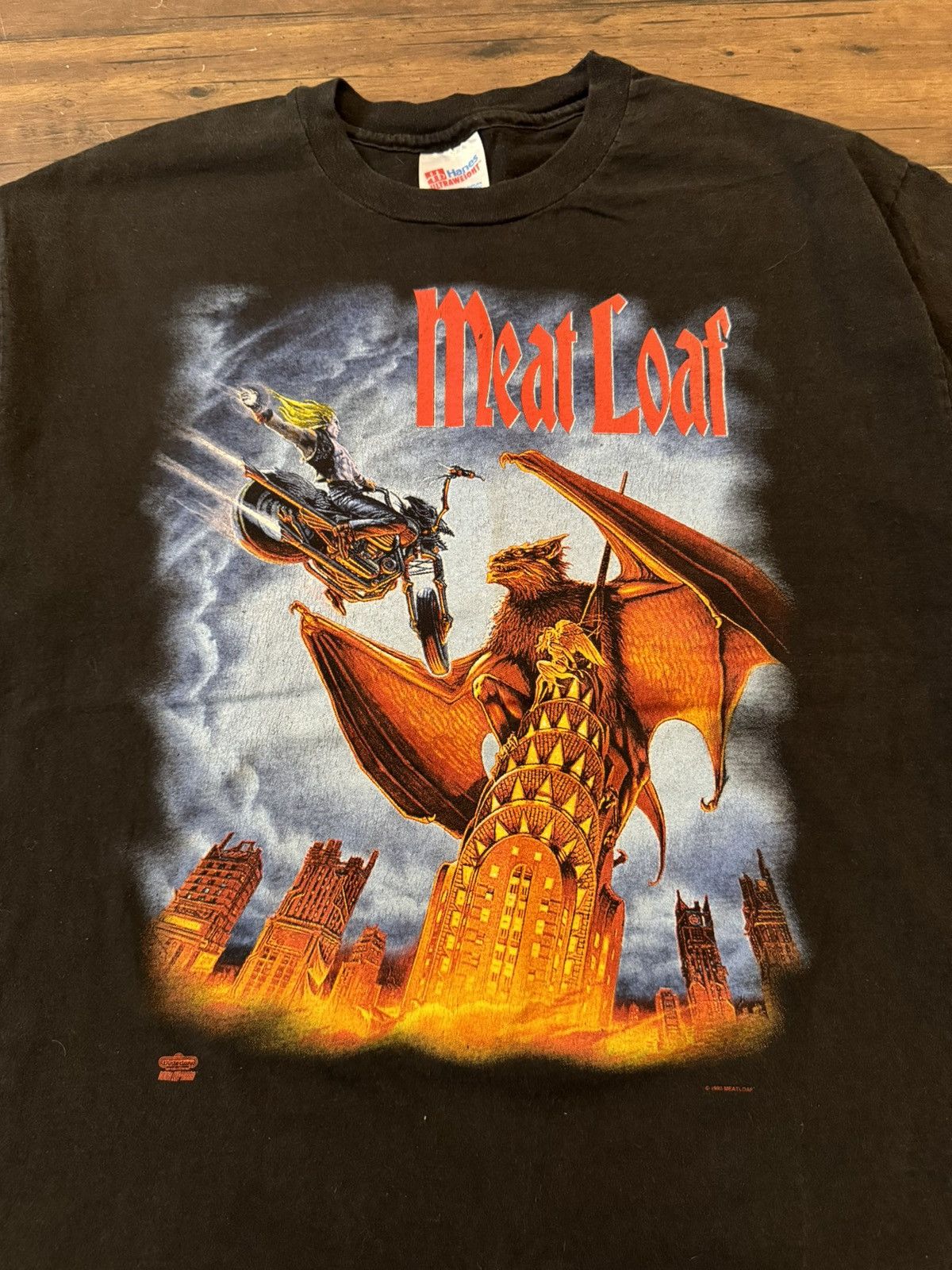 Band Tees × Hanes SUPER RARE Vintage MeatLoaf World Tour 93,94,95 Tee Size US XL / EU 56 / 4 - 2 Thumbnail