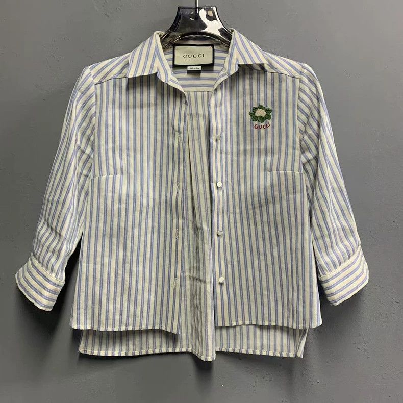 Gucci Gucci Size 34 Striped three-quarter sleeve shirt 2503-Next Size US XXS / EU 40 - 1 Thumbnail