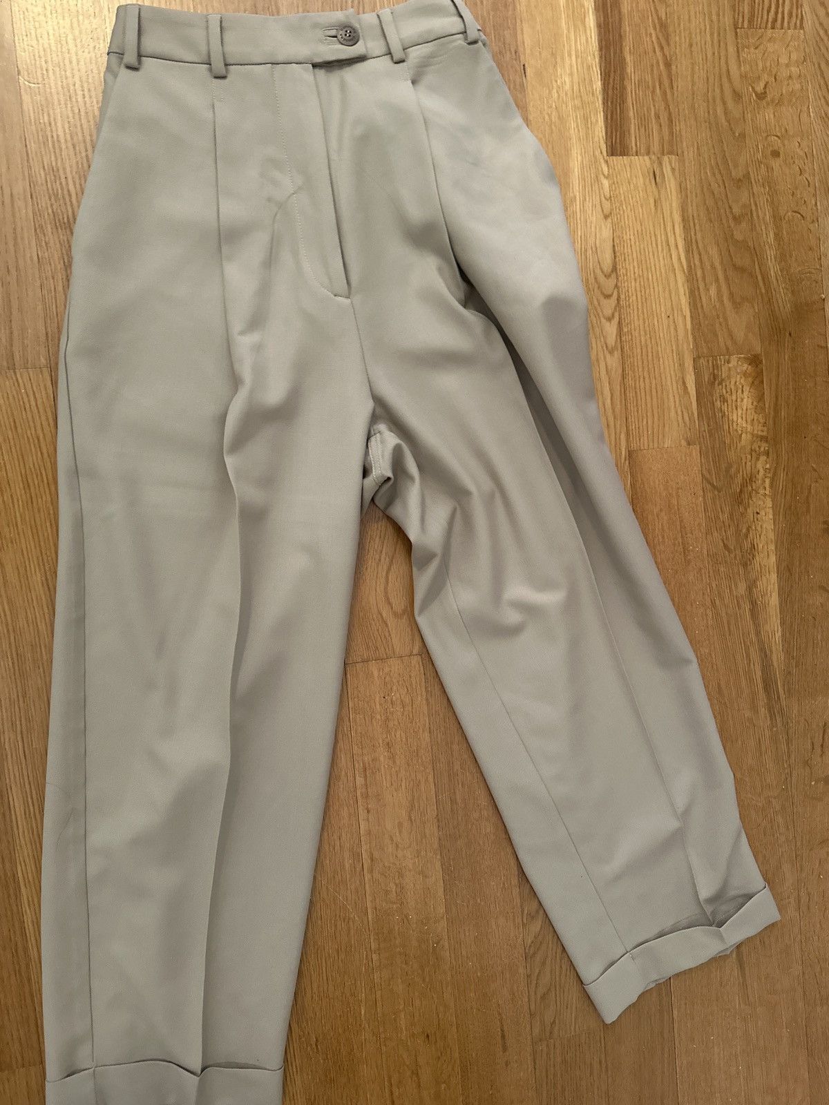 image of Cordera Tailoring Masculine Pants in Beige, Women's (Size 26)