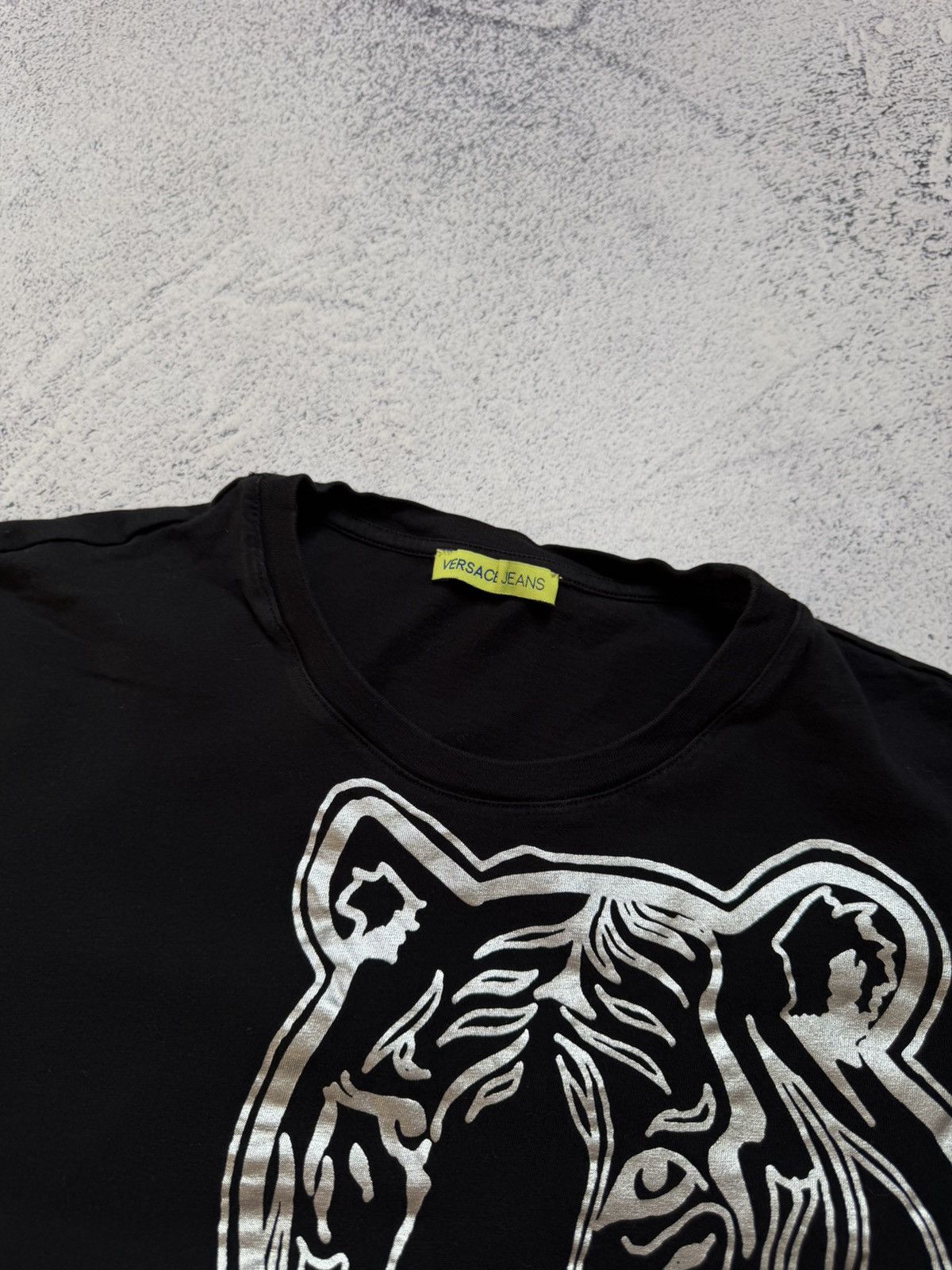 Versace VERSACE Tiger Big Cat Foil Metallic Graphic Tee Black Silver Size US XXL / EU 58 / 5 - 7 Thumbnail