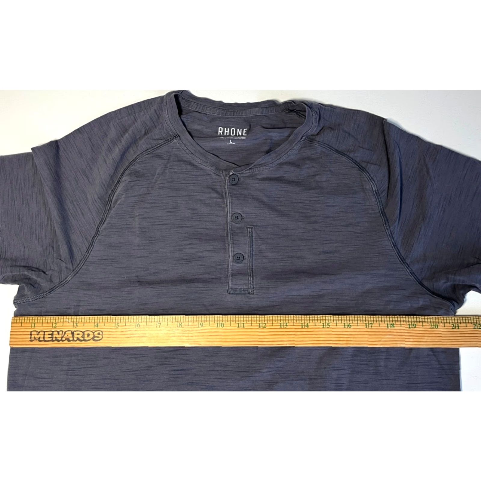 Rhone Rhone Men's Henley T-Shirt Activewear Pima Cotton Gray Sz L Crew Neck Short Sleeve Athletic Regular Size US L / EU 52-54 / 3 - 7 Thumbnail