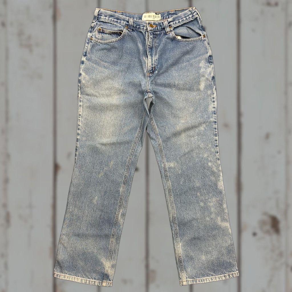 VINTAGE Carhartt Jeans Relaxed Fit Baggy 34 x 30 Work Distressed Grunge 90s y2k Mens Jeans Blue Cotton Baggy 34