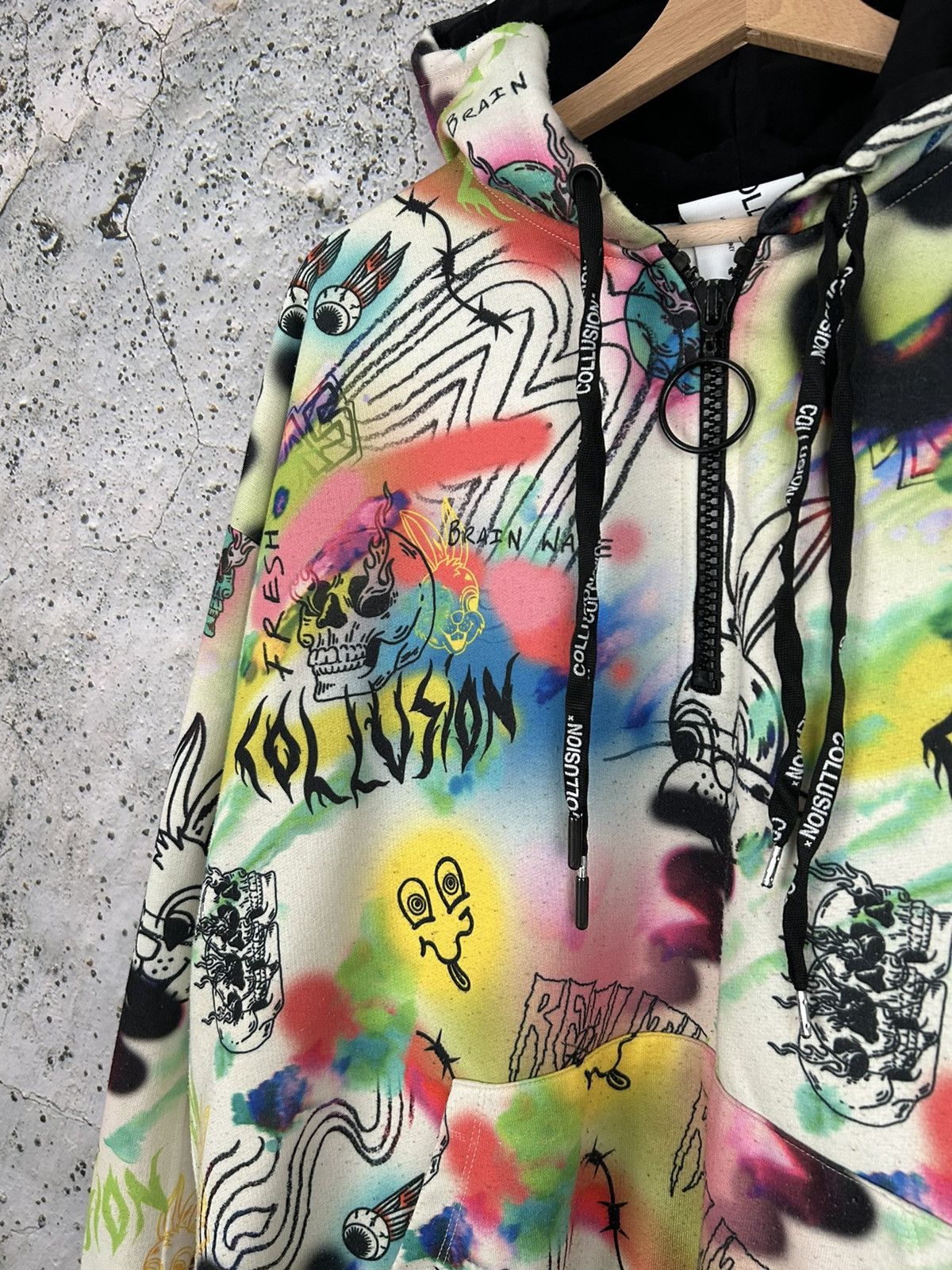 Asos Collusion Art Graphic Sketch Hoodie Streetwear Punk Hype Size US M / EU 48-50 / 2 - 3 Thumbnail
