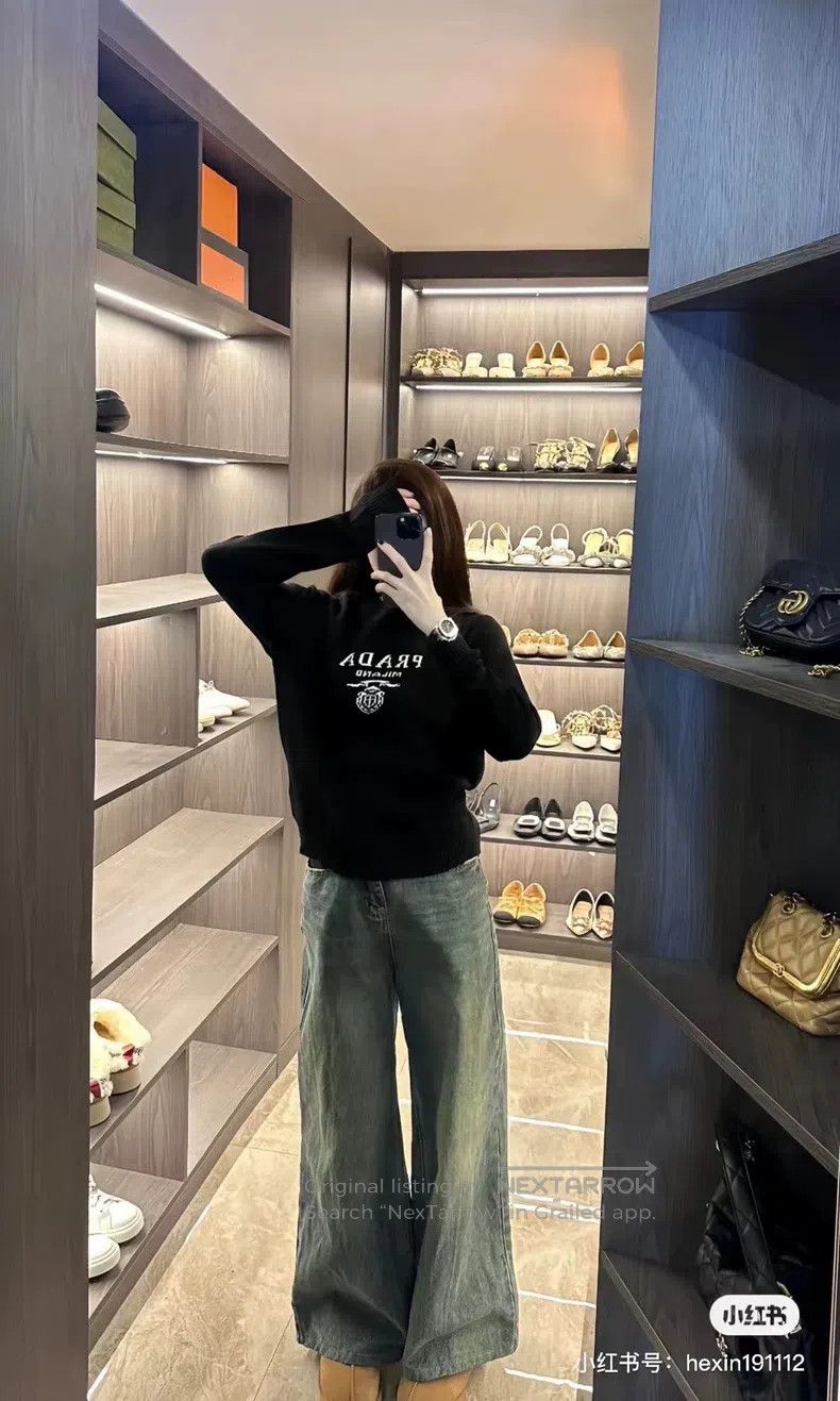 Prada Prada Black big logo sweatshirt Size US XXL / EU 58 / 5 - 7 Thumbnail