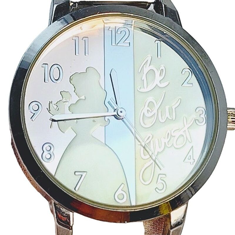 Disney Disney Belle Be Our Guest Watch Round Silver Tan Size ONE SIZE - 1 Thumbnail