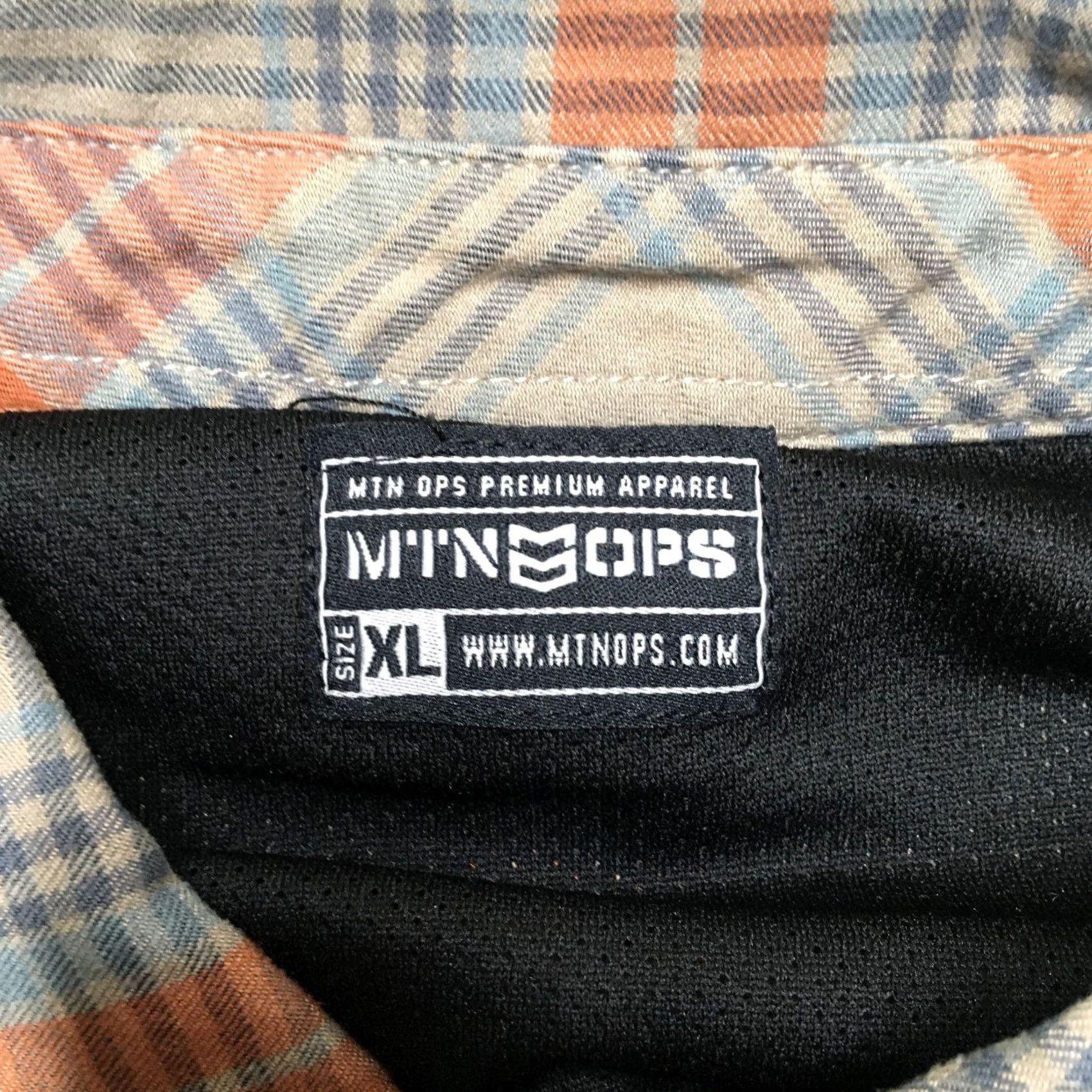 Vintage MTN OPS Shirt Mens XL Tan/Orange Plaid Flannel Button Up Stretch Outdoor Hunting Size US XL / EU 56 / 4 - 6 Thumbnail