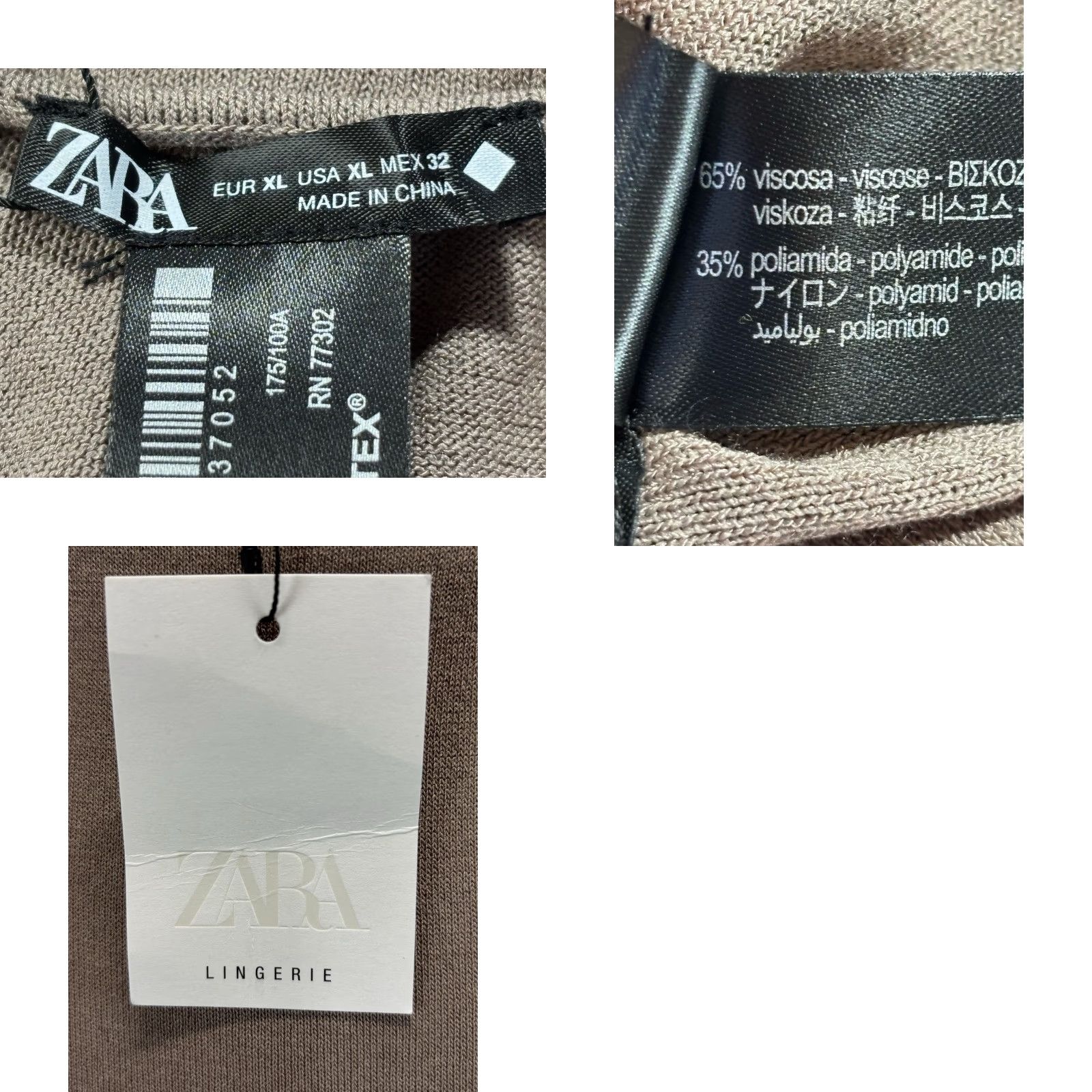 Zara Zara Knit Midi Dress Women Adult XL Taupe Tank Sleeveless Fringe V-Neck Stretch Size XL / US 12-14 / IT 48-50 - 8 Thumbnail