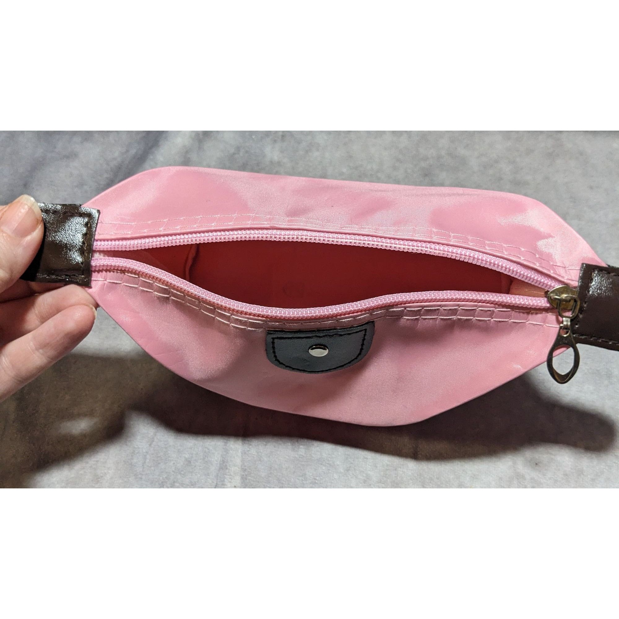 Other Pink And Brown Collapsible Zipper Cosmetic Bag Size ONE SIZE - 8 Thumbnail
