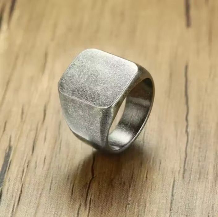 Jewelry × Vintage Weathered Stainless Steel Ring Size ONE SIZE - 1 Thumbnail