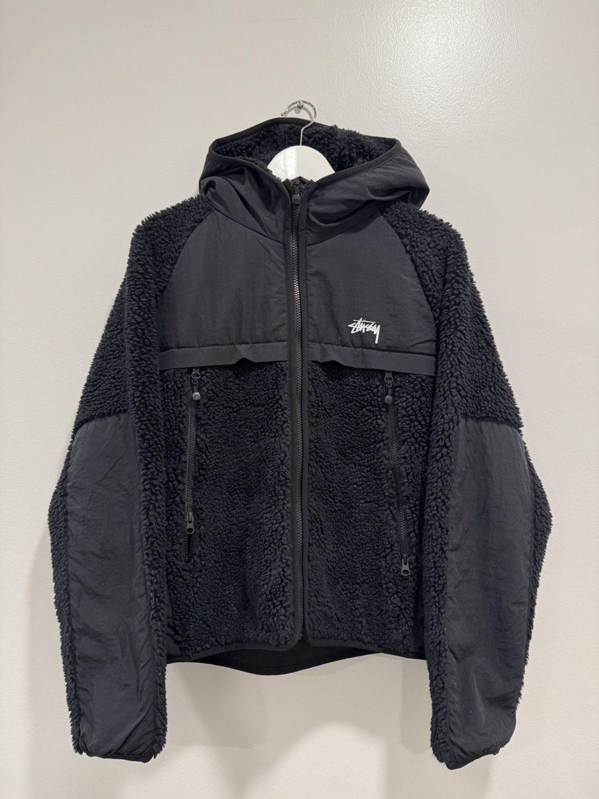 Nike × Stussy Nike Stussy Striped Wool Jacket Black Size S | Grailed
