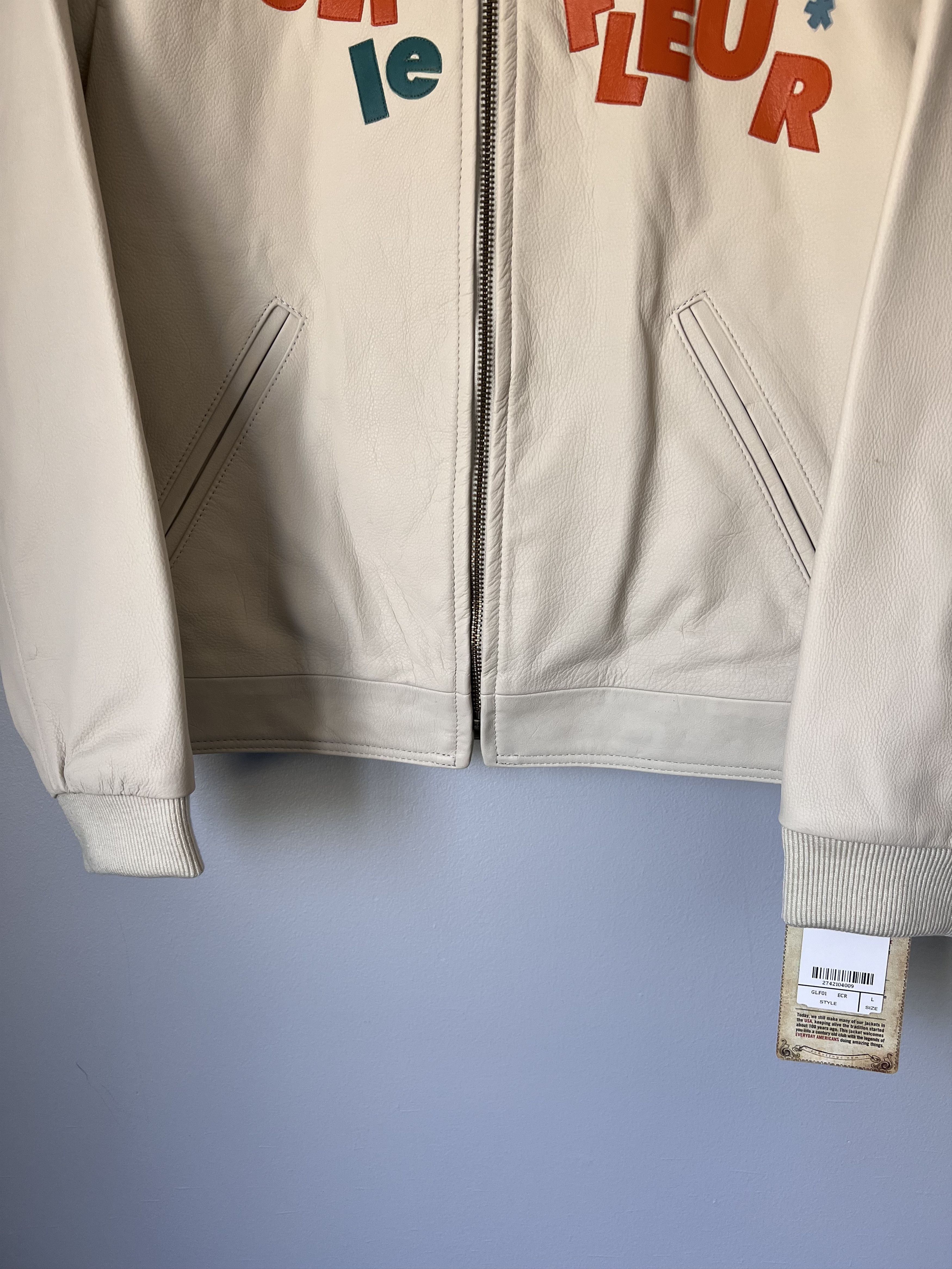 Golf le Fleur Golf le Fleur Schott Call Me Leather Work Jacket in Cream Size US L / EU 52-54 / 3 - 3 Thumbnail
