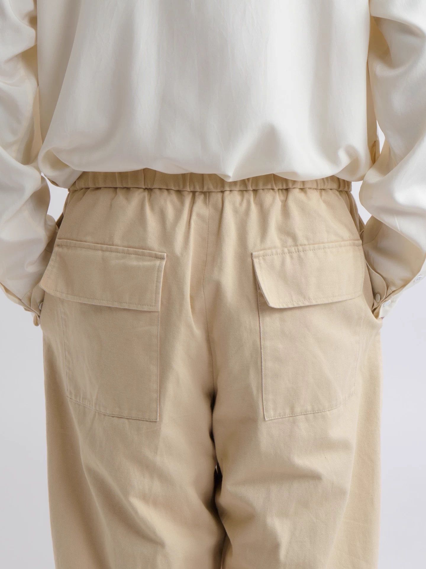 Jil Sander JIL SANDER cream white drawstring straight leg pant Size US 34 / EU 50 - 4 Thumbnail