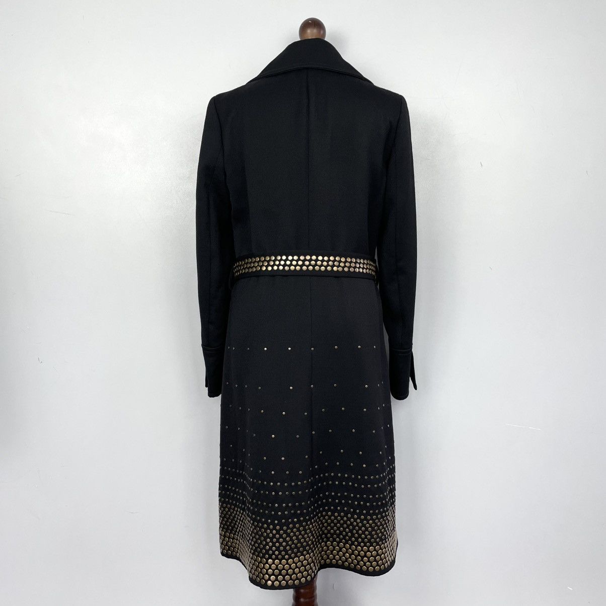 Roberto Cavalli Roberto Cavalli Black Gold Studded Wool Trench Coats SZ42 Size M / US 6-8 / IT 42-44 - 6 Thumbnail