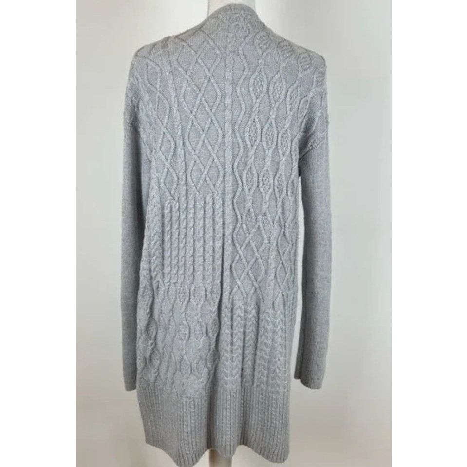 Chicos Chico's Wool Cashmere Blend Grey Cable Knit Cardigan - L Size L / US 10 / IT 46 - 4 Thumbnail