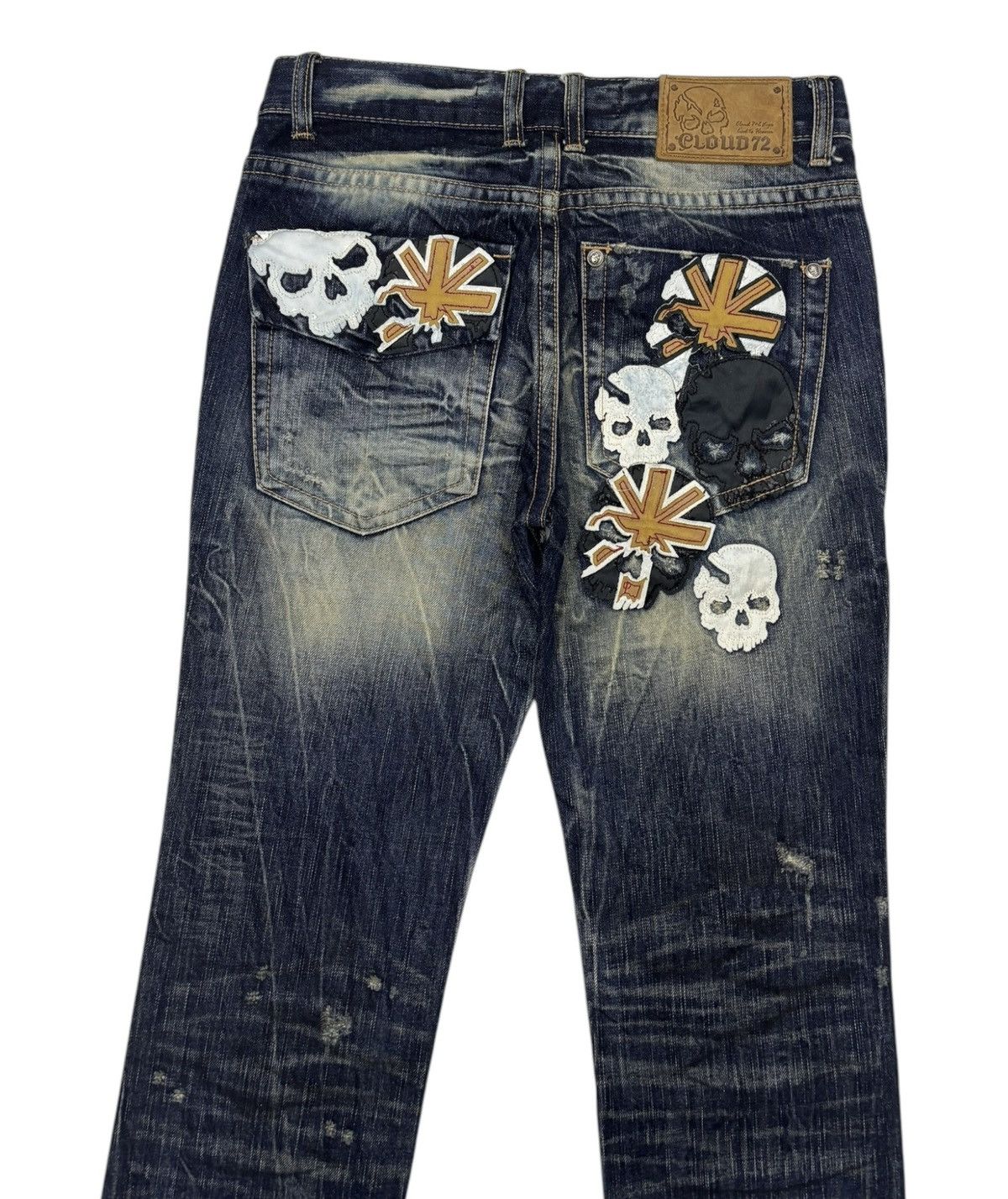 Affliction 🔥Vintage Skulls Denim Cloud72 Distressed Denim Jeans Lgb Size US 30 / EU 46 - 3 Thumbnail