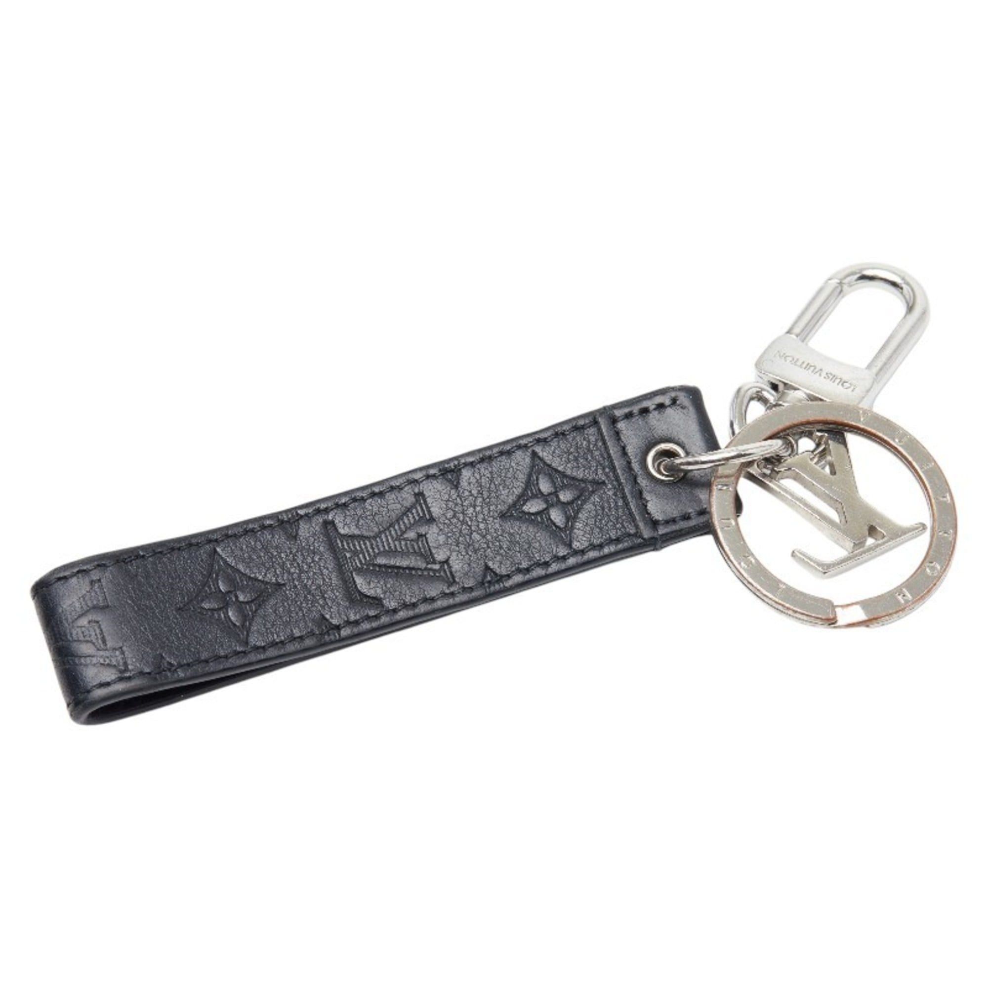 Louis Vuitton Louis Vuitton Monogram Shadow Porte Cles Dragonne Keychain Accessory Bag Charm M01298 Black Silver Metal Leather Women's LOUIS VUITTON Size ONE SIZE - 1 Thumbnail