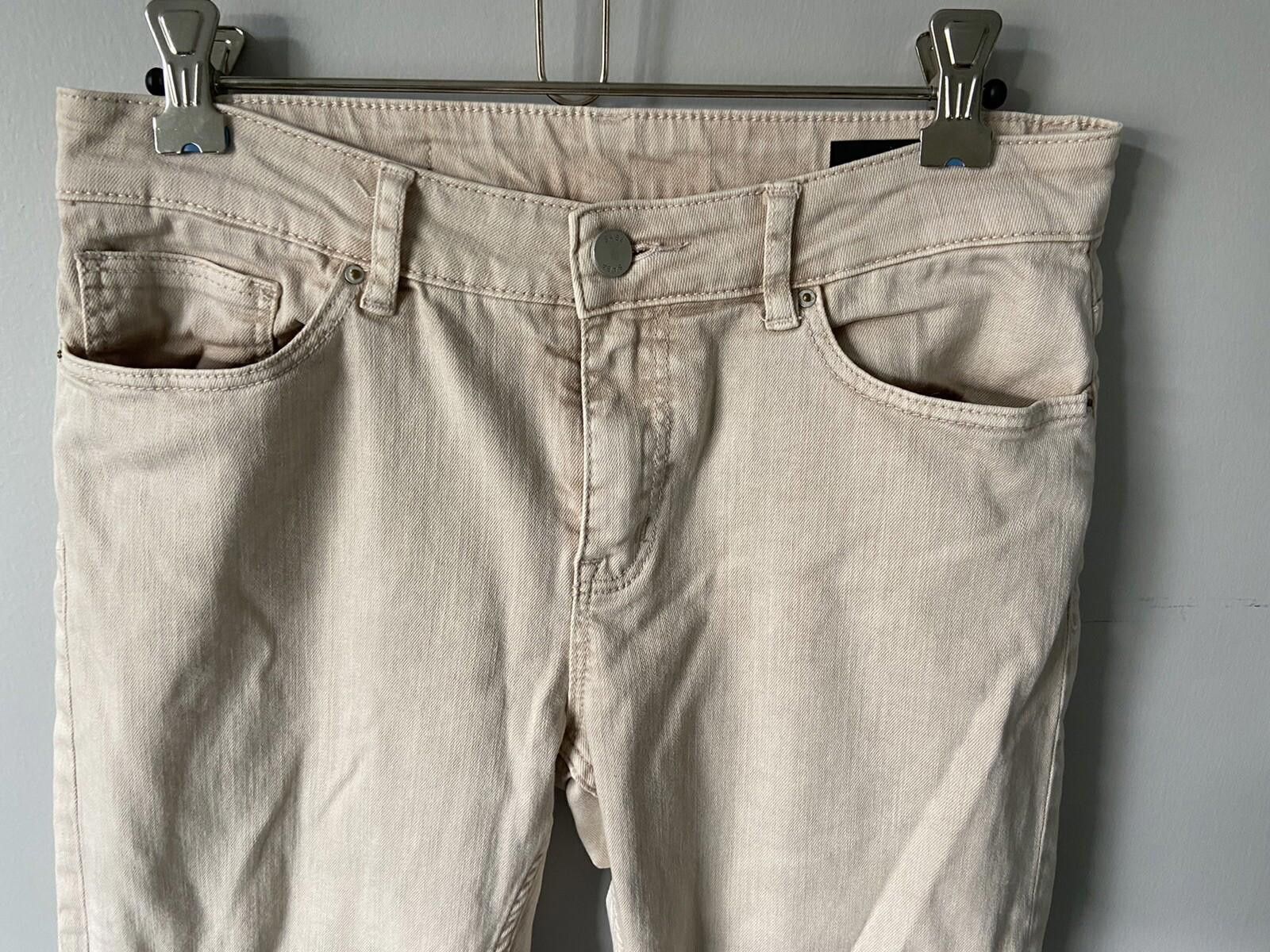 Saba SABA Regular Fit Straight Jeans Mid Rise Cream-Sz 29/11 US 7 Size 29" - 2 Thumbnail