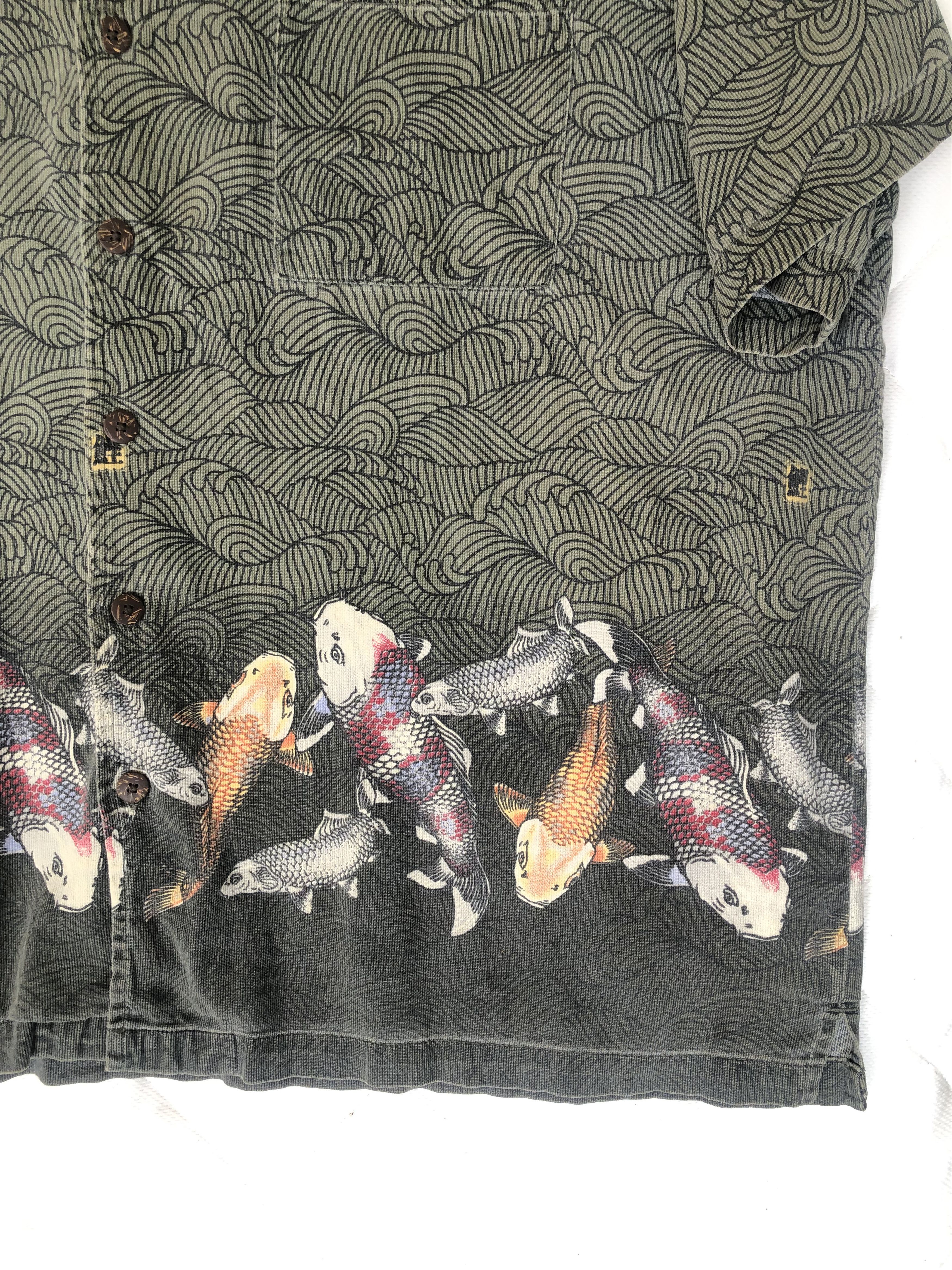 Vintage Vintage Hawaiian Fish KOI Japanese Style Shirt Size US XXL / EU 58 / 5 - 2 Thumbnail