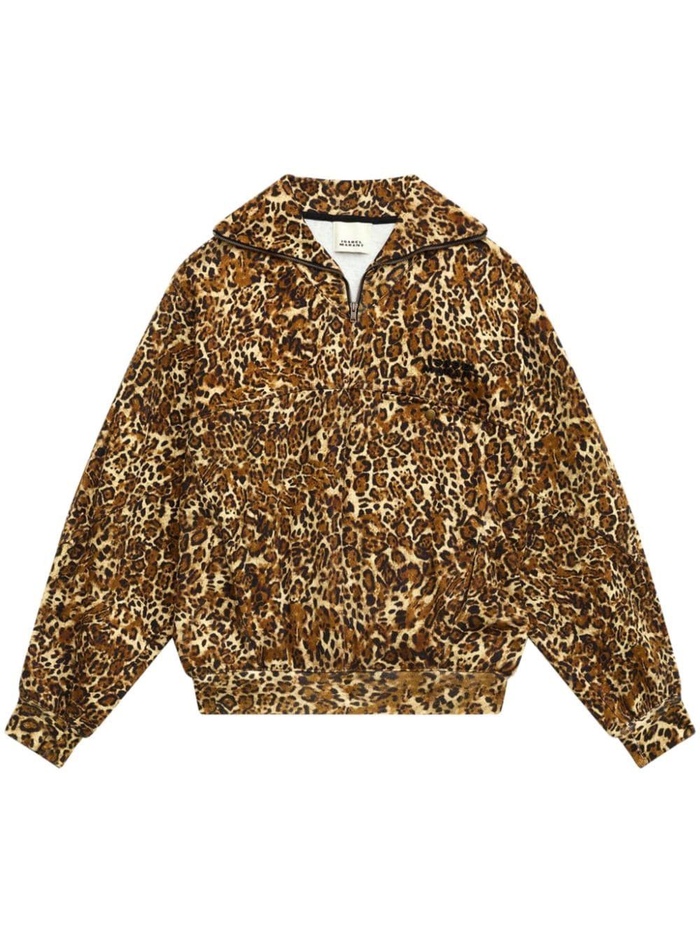 Isabel Marant WILDA LEOPARD PRINT SWEATSHIRT Size S / US 4 / IT 40 - 1 Thumbnail