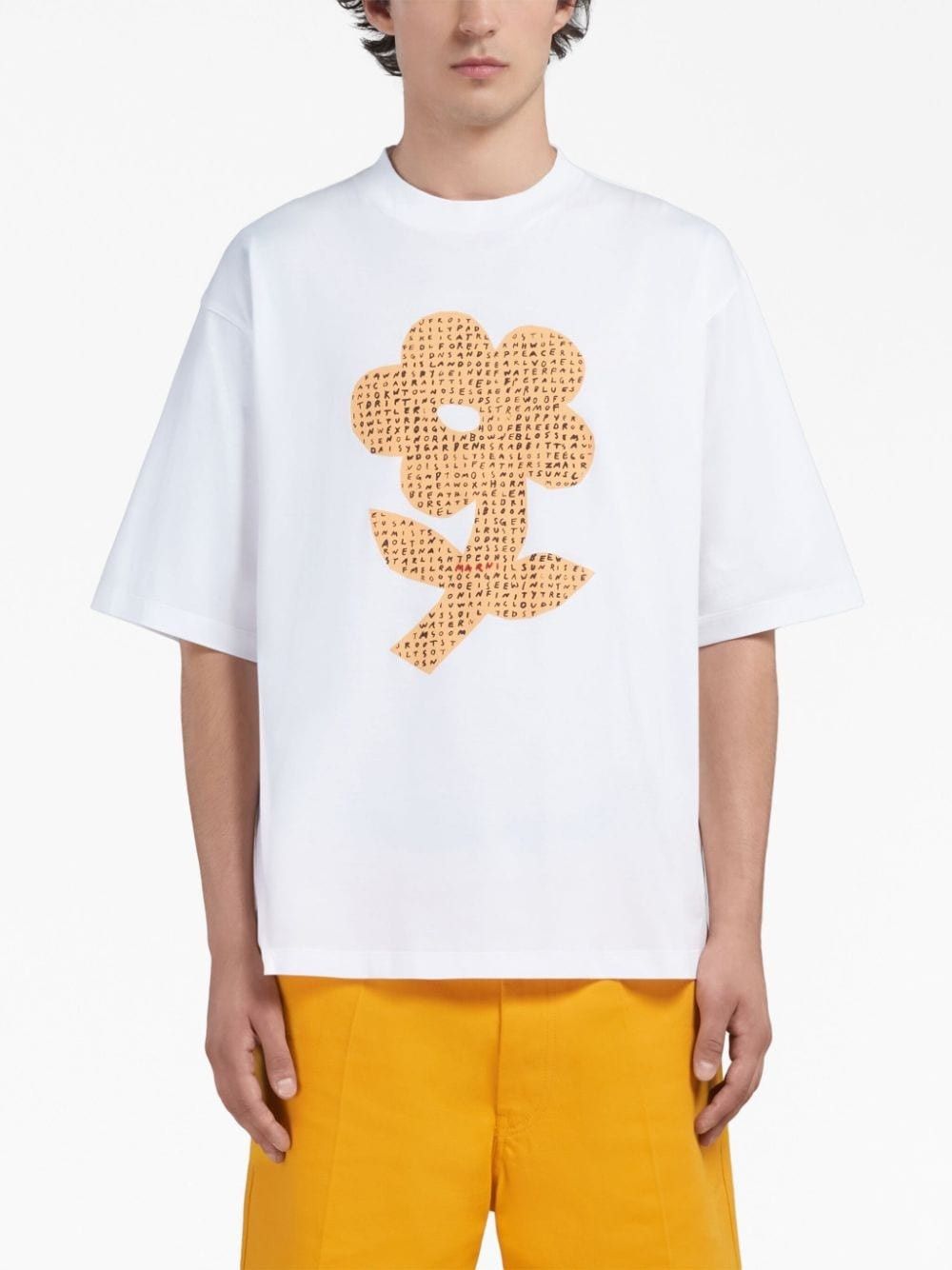 Marni oc11z0525 Floral-Print Cotton T-Shirt in White Size US XL / EU 56 / 4 - 4 Thumbnail
