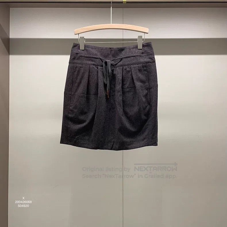 Brunello Cucinelli Brunello Cucinelli Dark Gray Wool Skirt Size 27" / US 4 / IT 40 - 1 Thumbnail