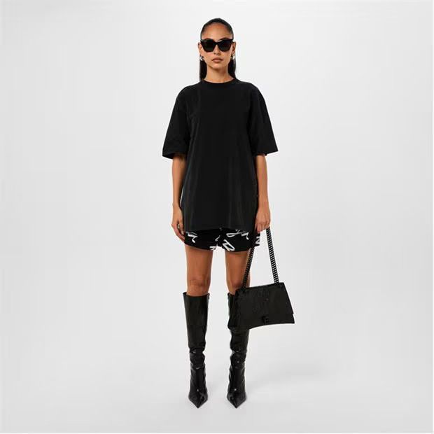 Balenciaga o1g2r1mq0924 Logo T Shirts in Black Size S / US 4 / IT 40 - 6 Thumbnail