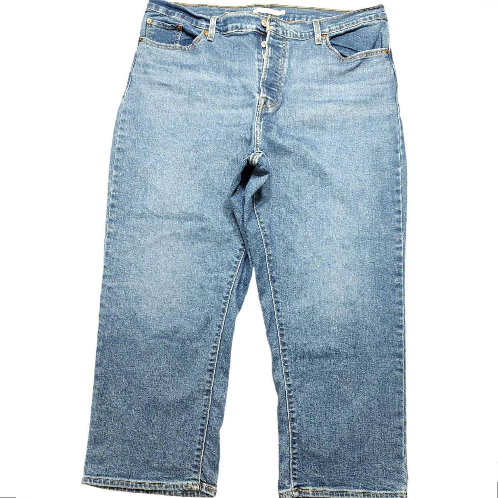 Levi's VINTAGE? No, Levis Jeans Womens Plus 20W 25Inseam Blue Denim Wedgie Straight Button Fly Jeans Women Size 42" / US 20 - 2 Thumbnail