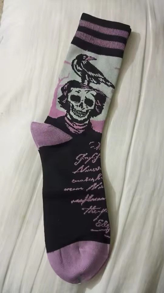 Converse × Happy Socks Retro Raven Letter Middle Tube Cotton Socks (1 pairs) Size ONE SIZE - 5 Thumbnail