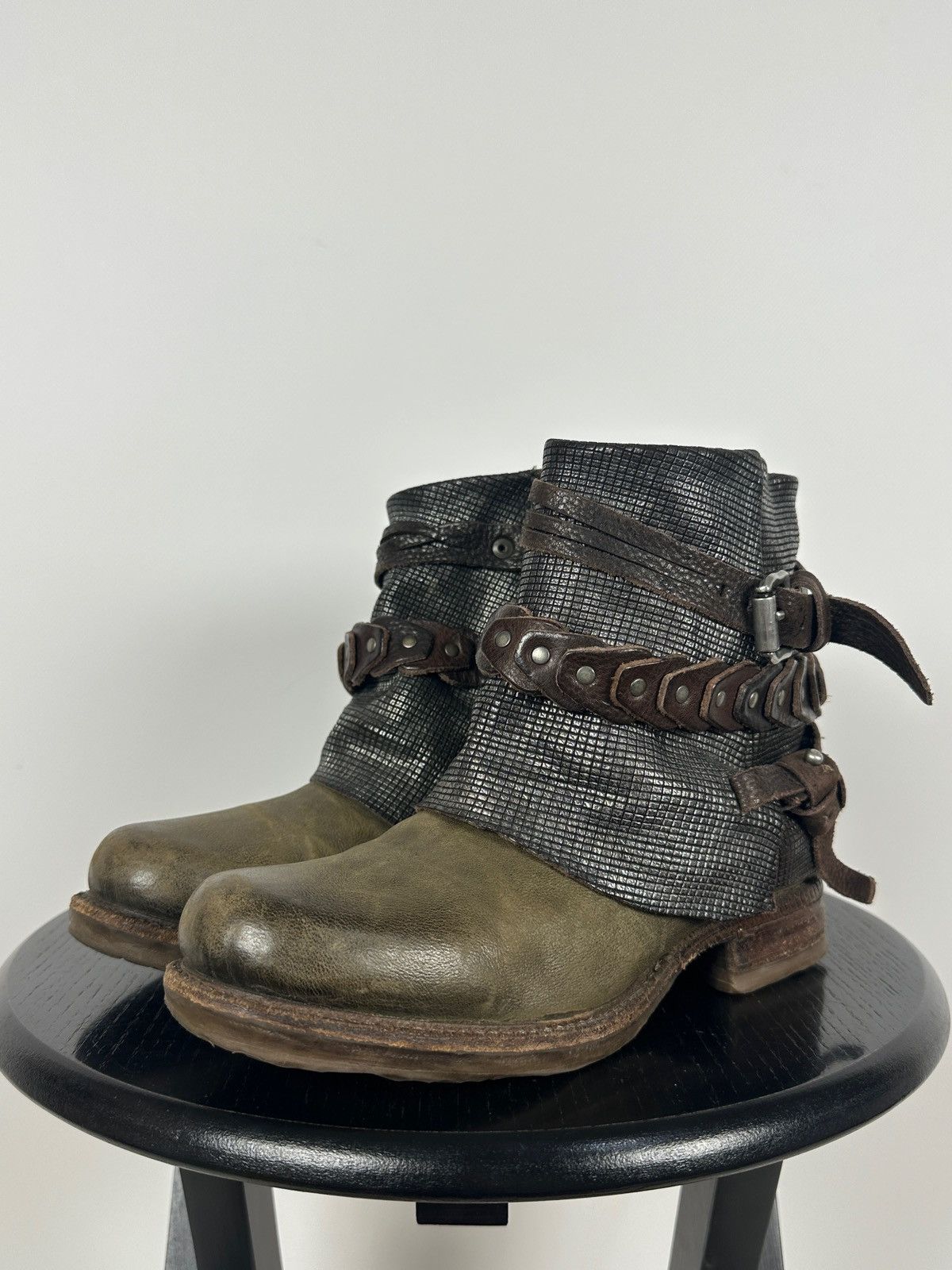 A.S.98 A.S.98. Airstep Leather Biker Ankle Studded Strap Boots Size US 6 / IT 36 - 10 Thumbnail