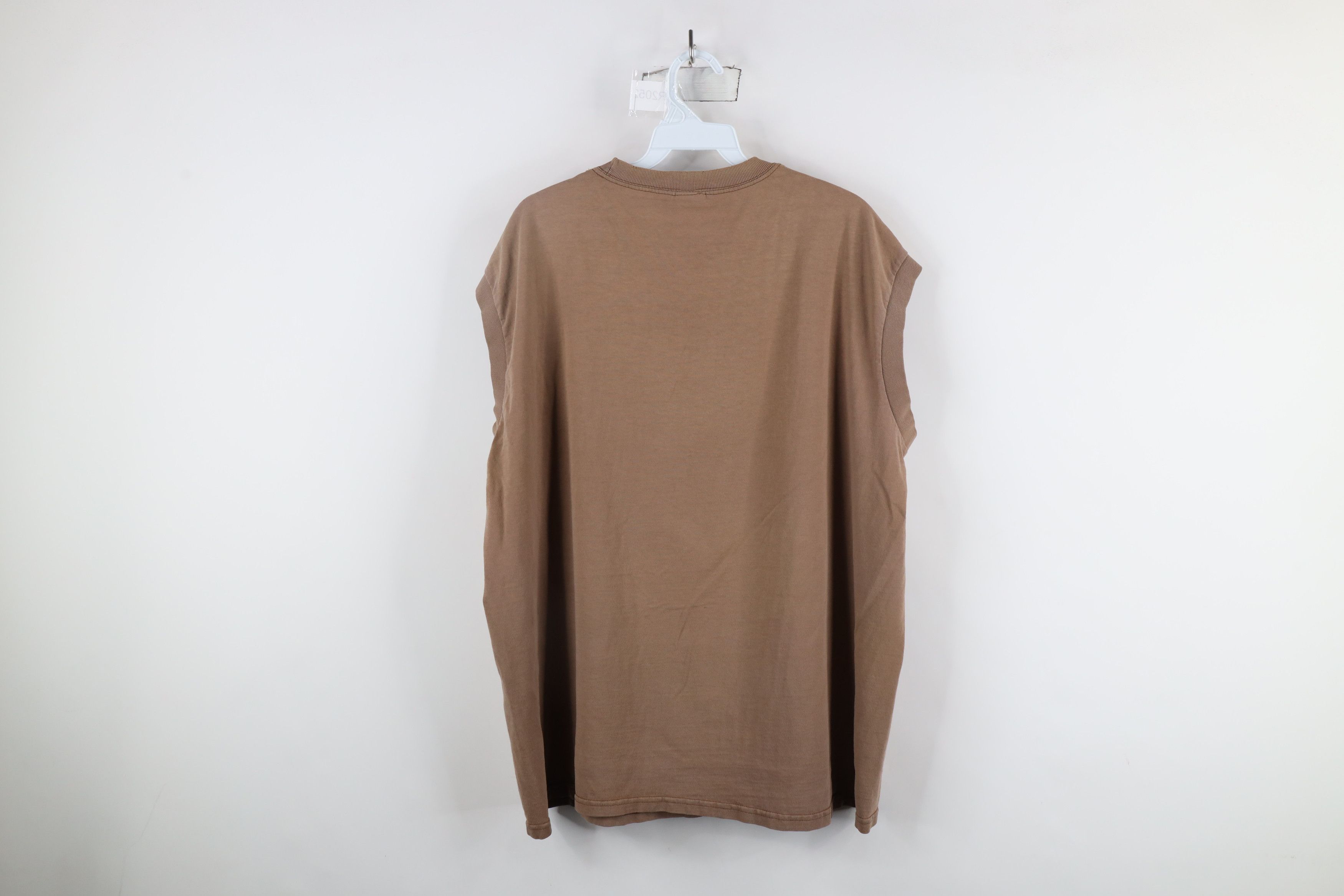 Vintage Vintage 90s Streetwear Blank Sleeveless Muscle T-Shirt Brown Size US XL / EU 56 / 4 - 10 Thumbnail