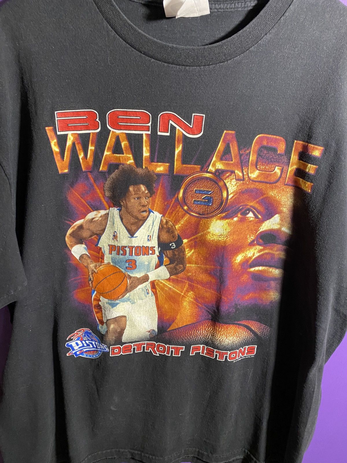 NBA Vintage 90s Detroit pistons Ben Wallace coin tee Size US XL / EU 56 / 4 - 3 Thumbnail