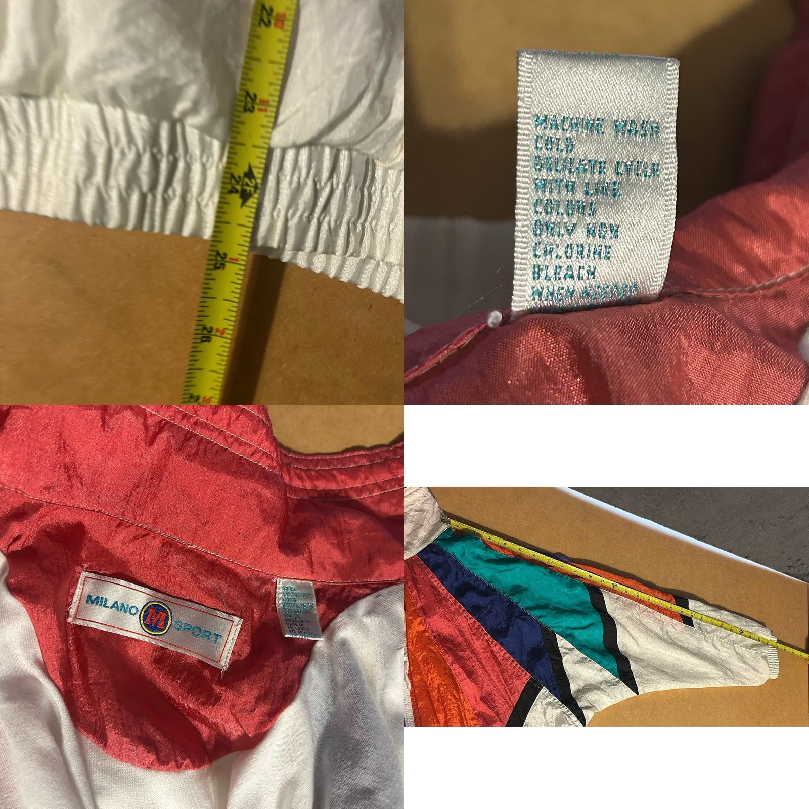 Rainbow VTG Milano Sport Track Suit Windbreaker Women M 2 Piece Colorblock Rainbow 80s Granny Core Golden Girls Size M / US 6-8 / IT 42-44 - 10 Thumbnail