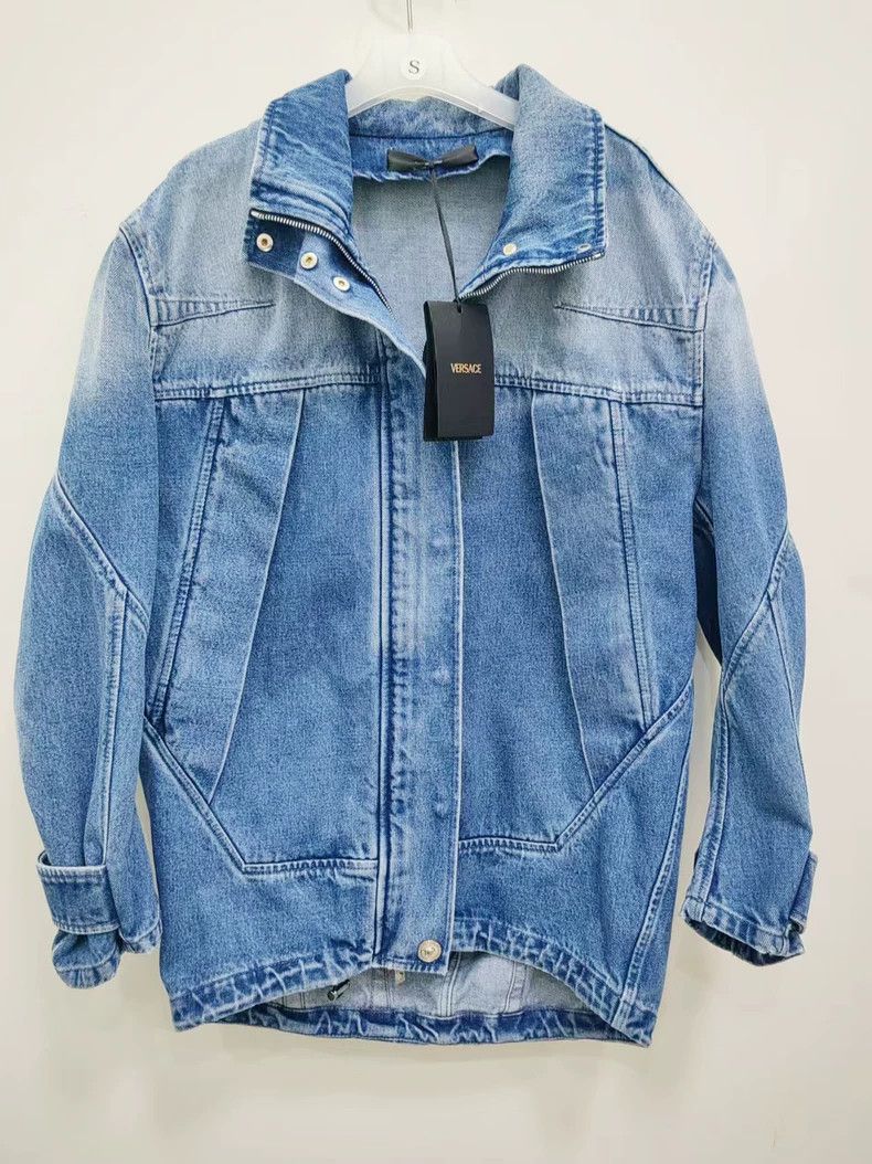 Versace A cape-silhouette denim jacket