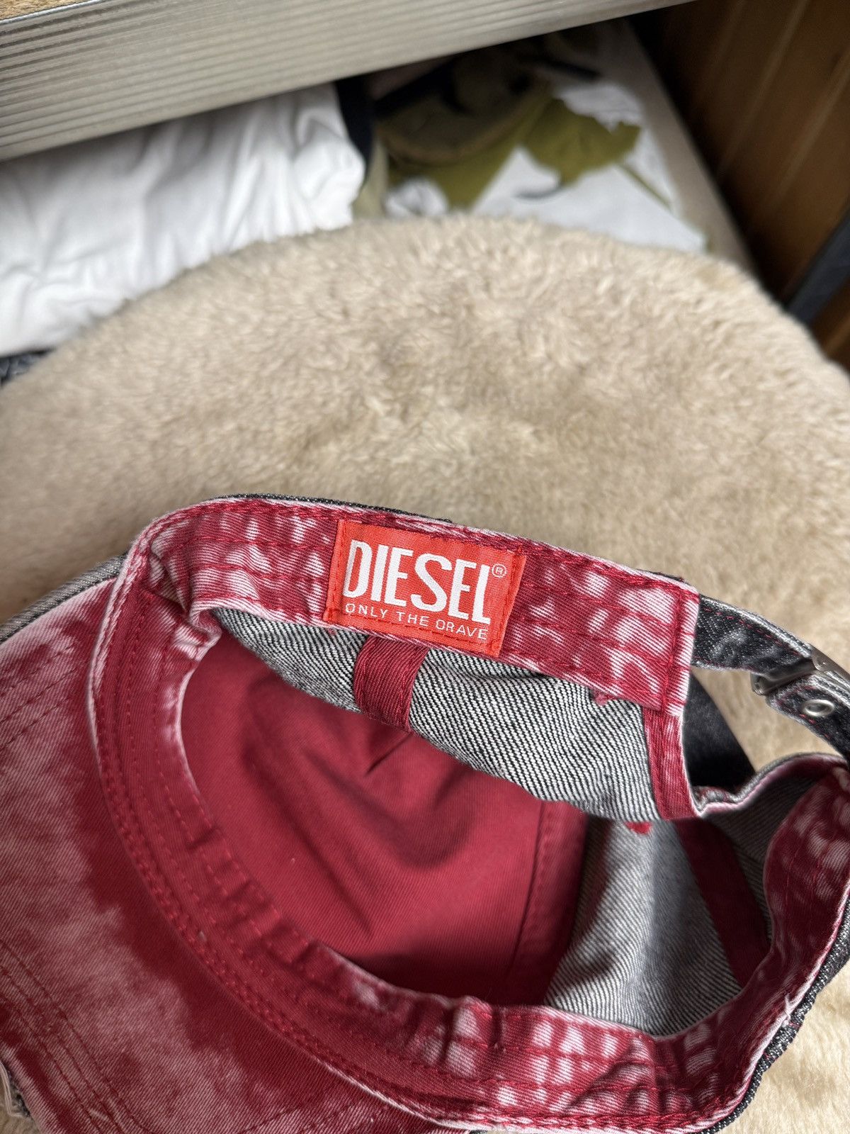 Diesel Crazy Diesel D Logo Distressed Washed Denim Cap Y2K Size ONE SIZE - 9 Thumbnail