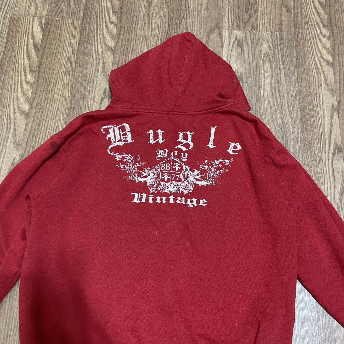 Bugle Boy Y2K Red Bugle Boy skull zip-up skull and wings zip up hoodie Size US L / EU 52-54 / 3 - 9 Thumbnail
