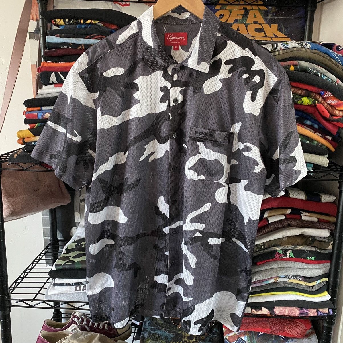 Supreme Supreme Camo Mesh Button Shirt Black 2020 Size US M / EU 48-50 / 2 - 1 Thumbnail